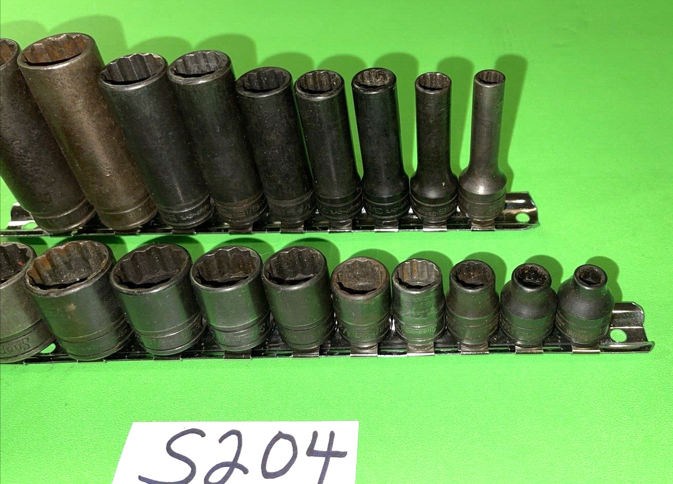 SNAP- ON TOOLS 20 PIECE 3/8 DRIVE SHORT & DEEP SAE. SOCKET SETS 12 POINT