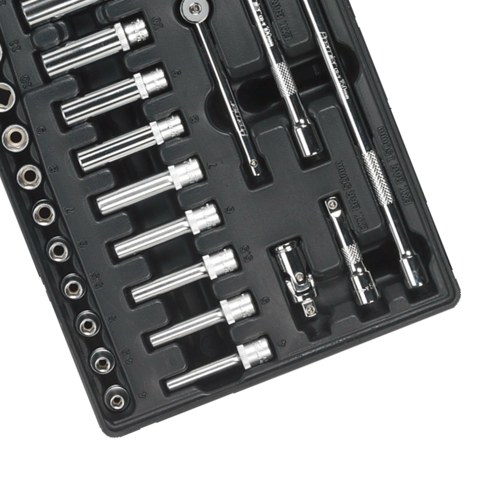 Tool Tray with Socket Set 43pc 1/4″Sq Drive With Lifetime Guarantee