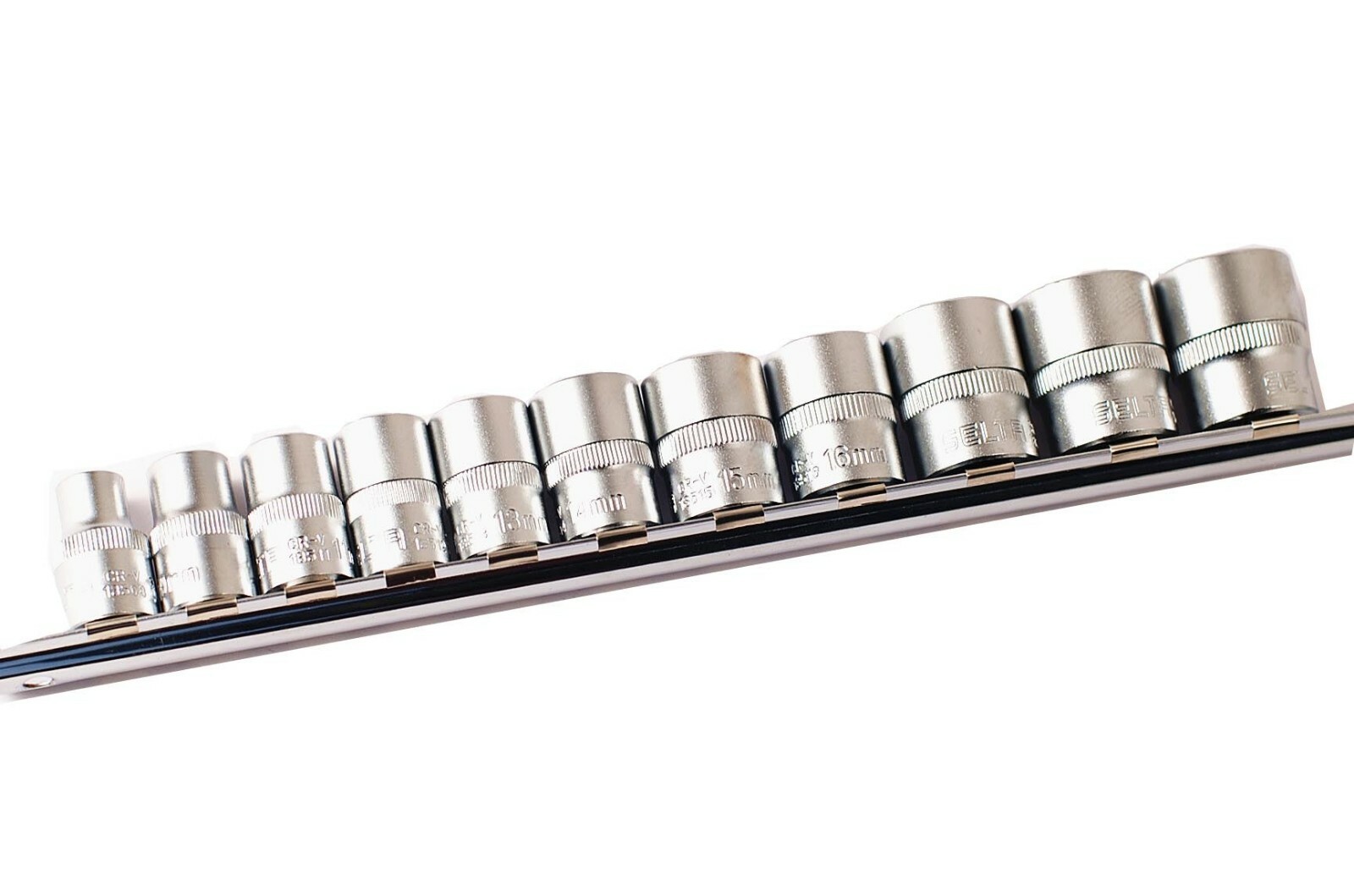 Selta Taiwan Cr-V 11pc 3/8″ Dr 12PT Socket Set:8-10-11-12-13-14-15-16-17-18-19mm