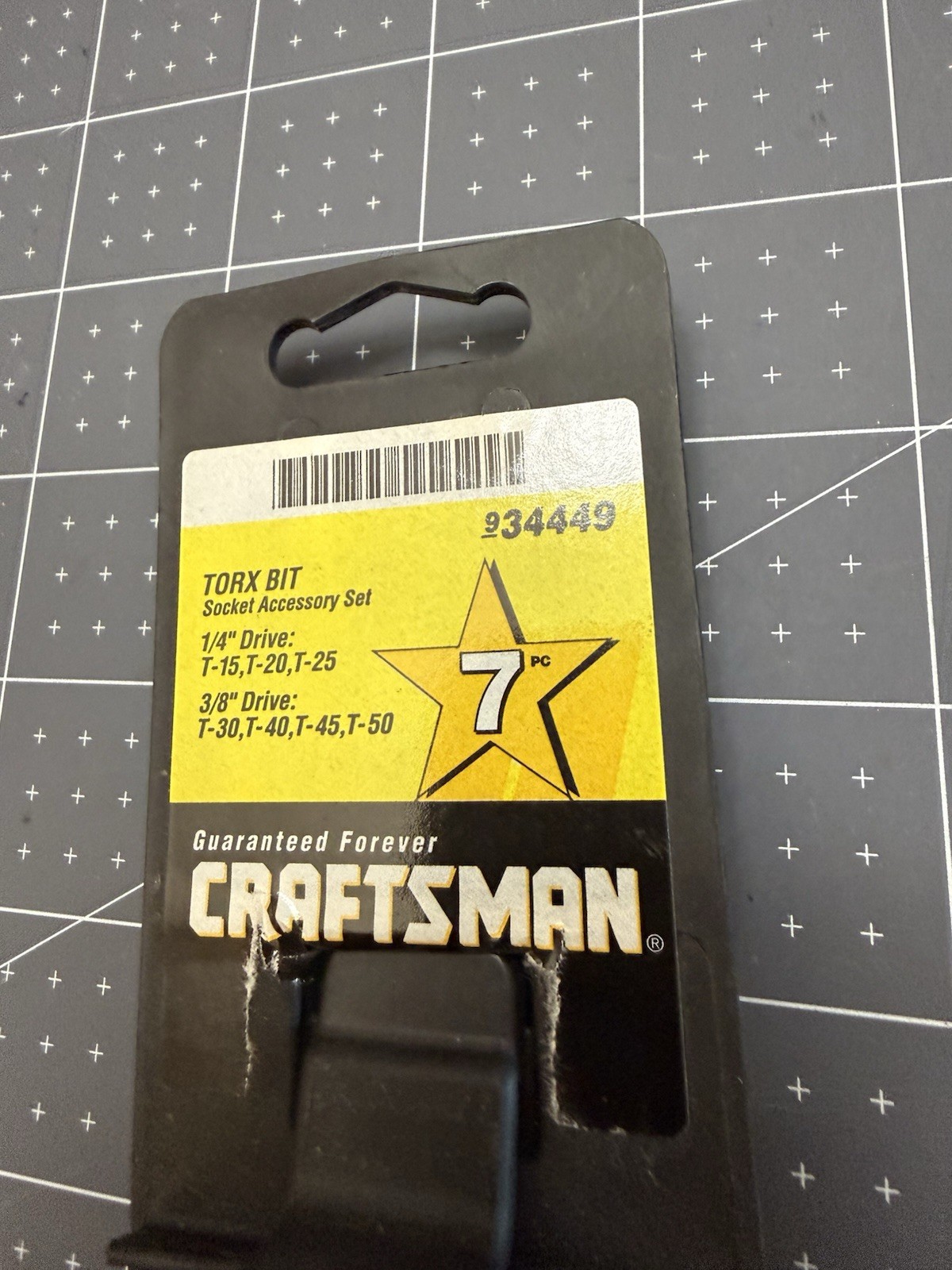 Craftsman 934449 Torx Bit Socket Set 7pc 1/4″ -3/8″ Drive T15-T50 GK Made USA