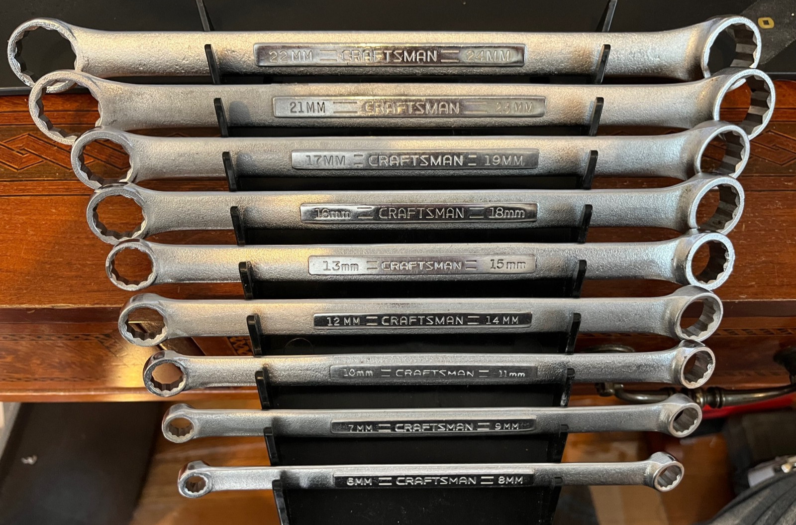 Vintage Craftsman 9pc METRIC Double Box End Wrench Set 6mm – 24mm USA V SERIES!