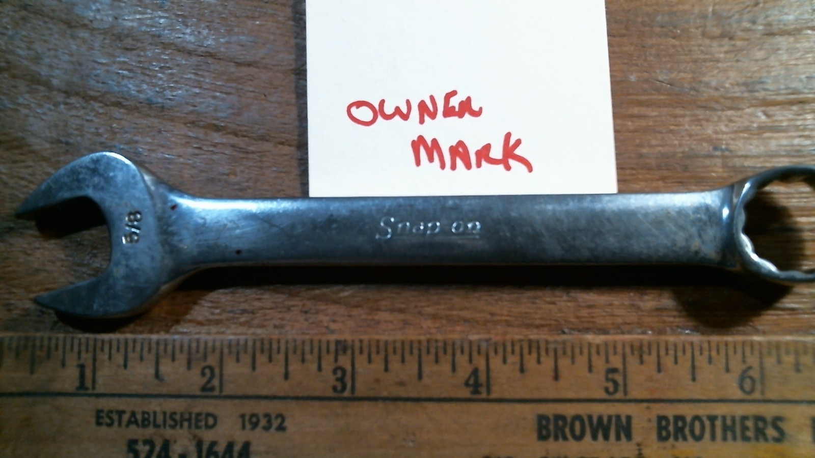 J9 Snap On USA 5/8 SAE 12 Point BOX/OPEN/ Wrench OEX-200 OWNER MARK