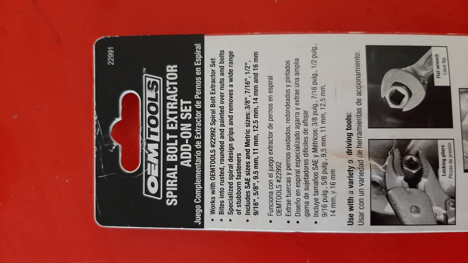 NEW OEM TOOLS 22991 Spiral Rounded Bolt Extractor Add-On Set SAE Metric