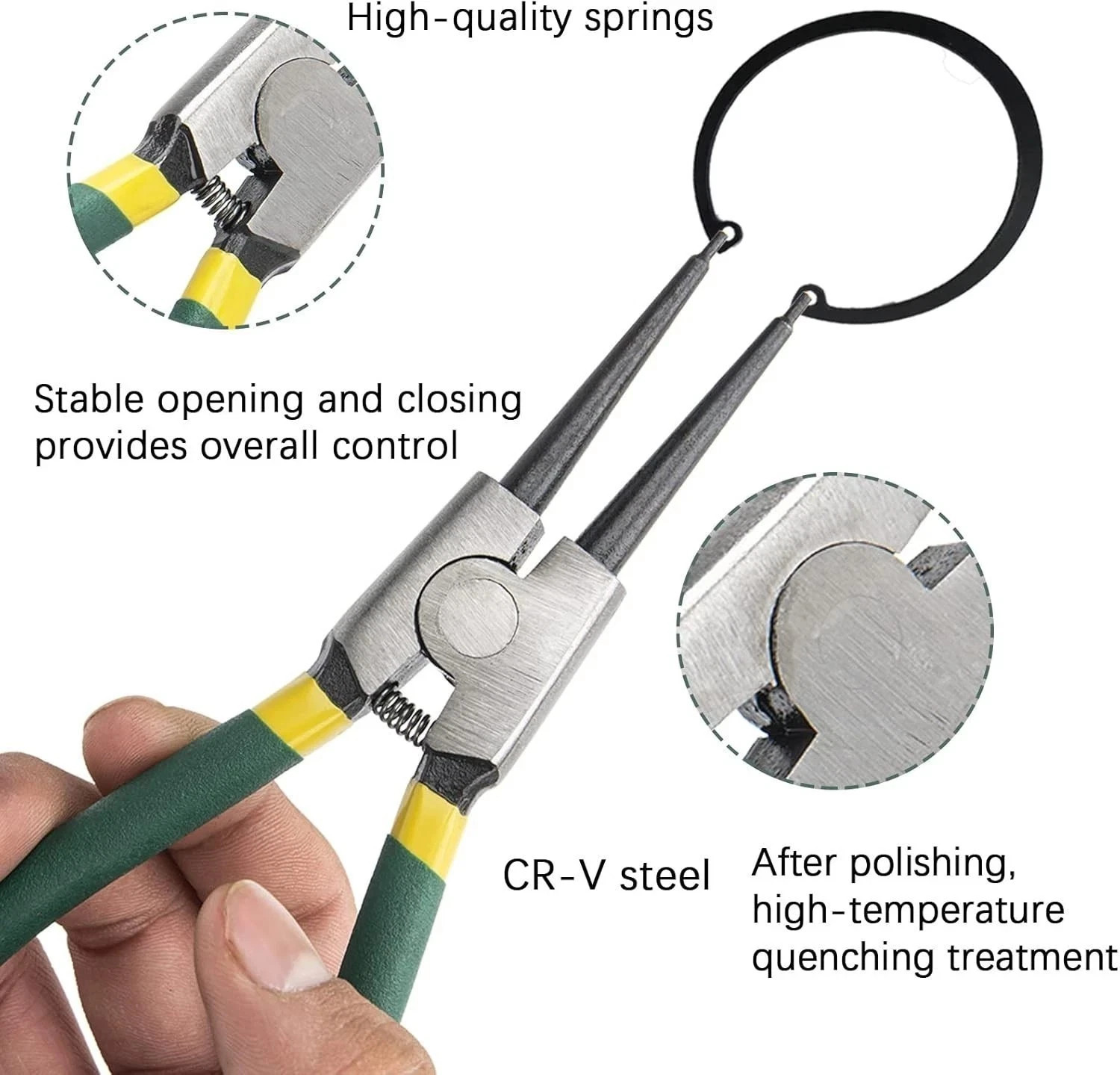 4pc 7″ Circlip Plier Snap Ring Pliers Portable Internal External Retaining Clip