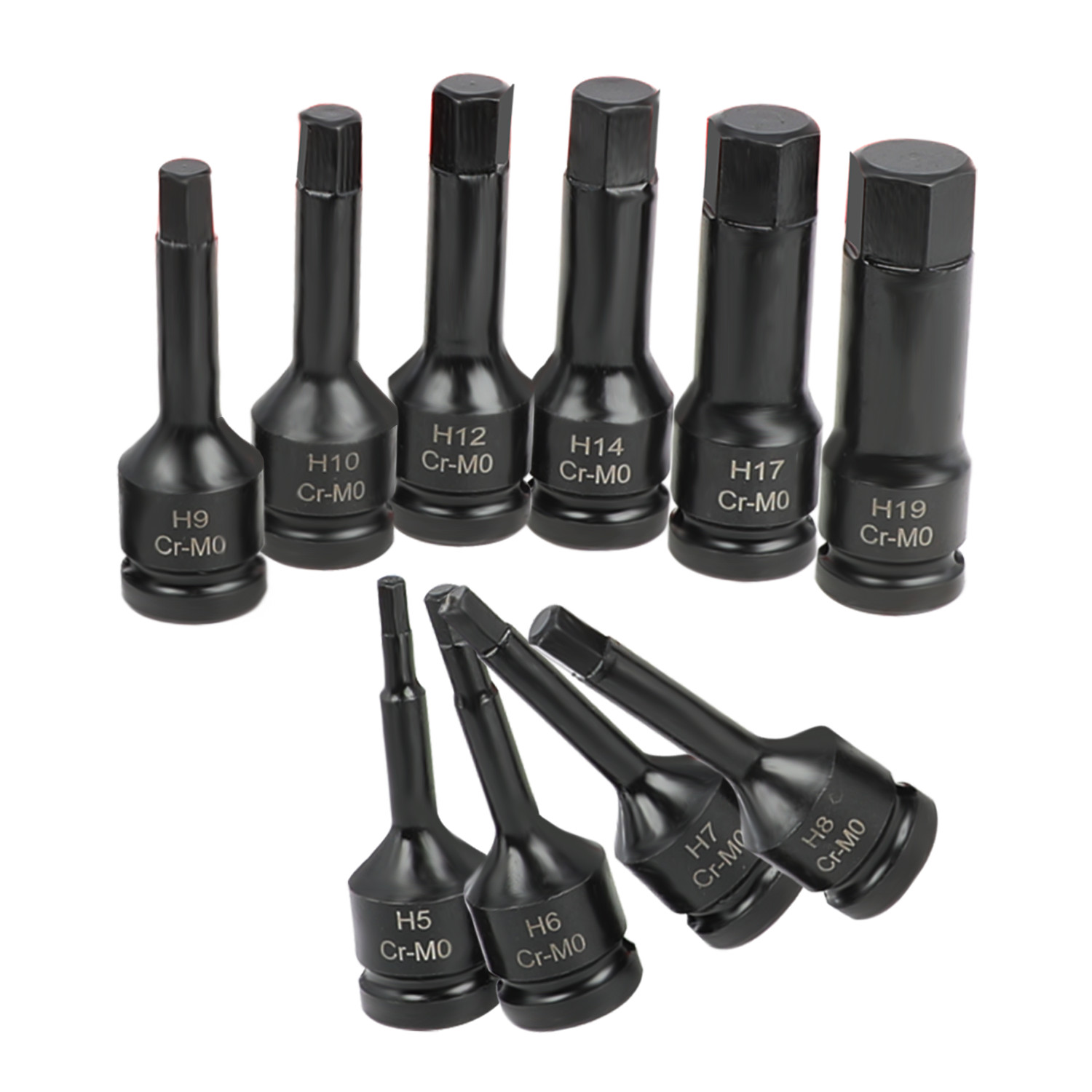 10/16PC 1/2″ Drive Impact Hex Bit Set Cr-Mo Steel Allen Hex Driver Socket Kit