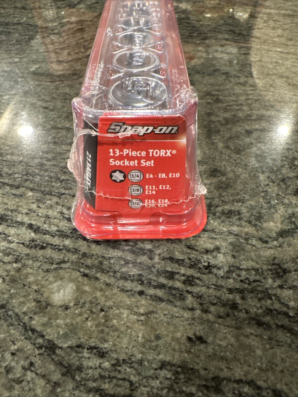Snap-on 213afley 13 pc combination drive shallow Torx socket set e4-e24 sealed