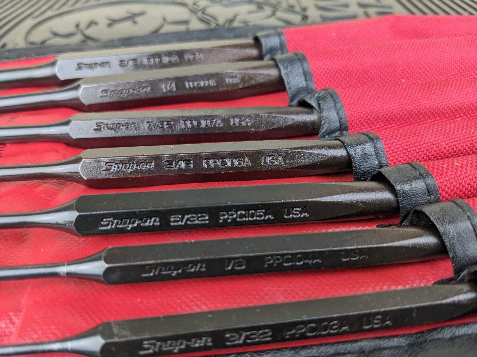 #bg302 Snap On Tools Punch And Chisel Set PPCD70BK 8-Piece