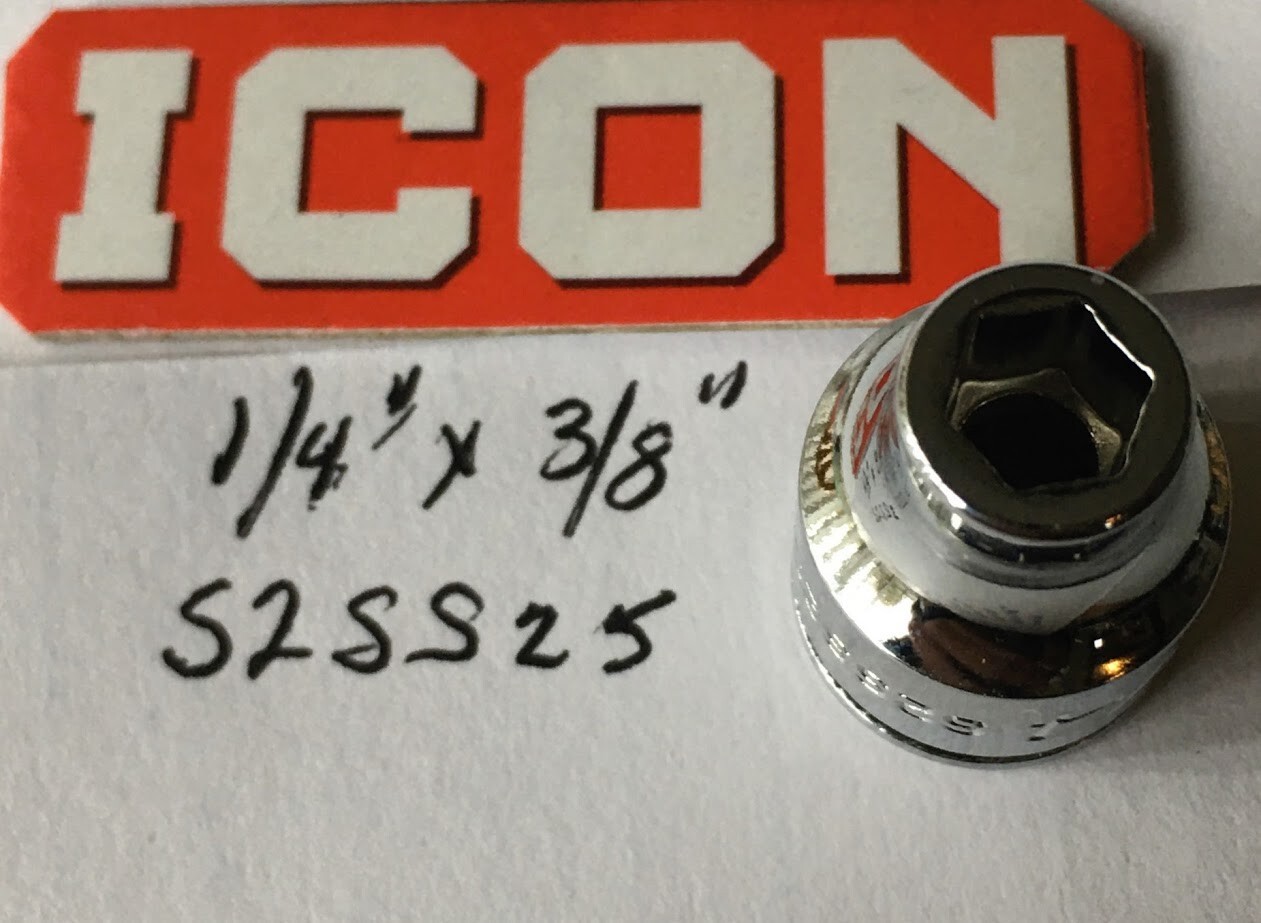 ICON 1/4″ x 3/8″ Shallow Socket S2SS25 – 6 Pt – Free USA Shipping