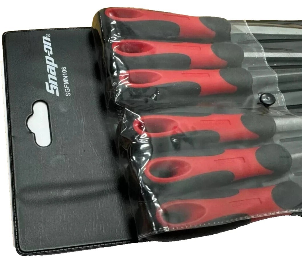 New Snap-on™ SGFMN106 RED 6-piece Soft Grip Handle Miniature File Set