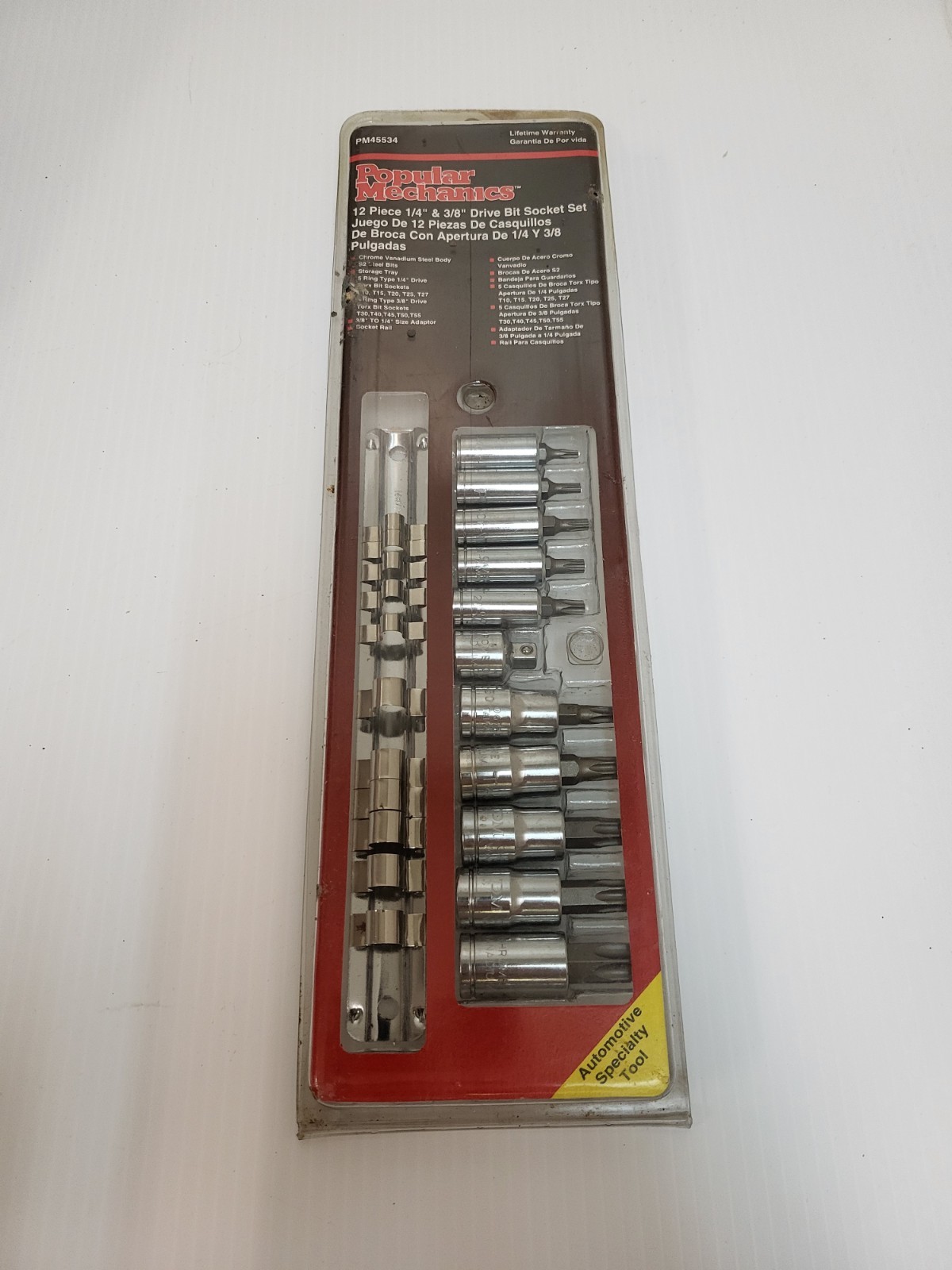 Popular Mechanics 12 Piece Drive Bit Socket Set PM45534 1/4″ And 3/8″