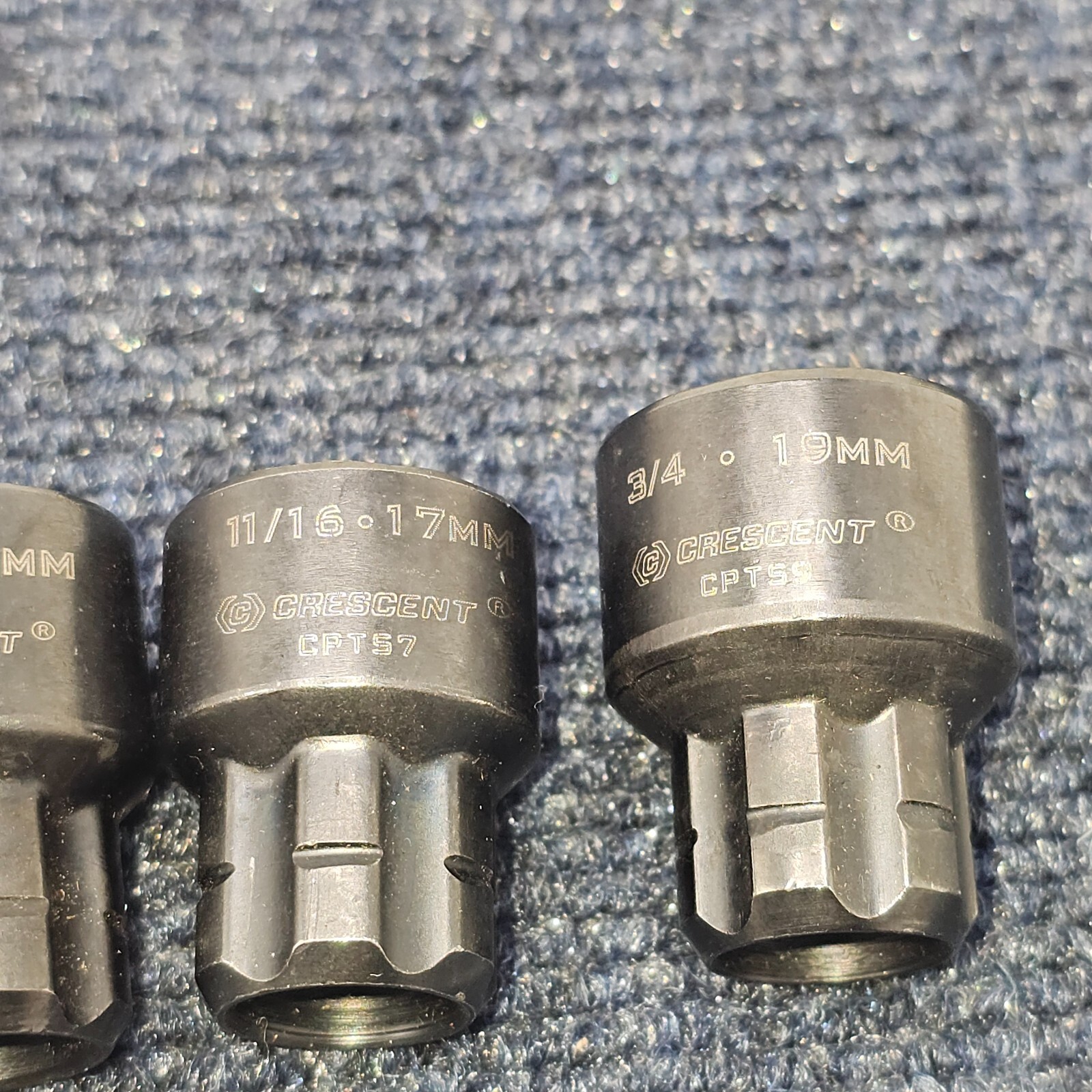 (6 PIECES) Crescent Spline Sockets Sizes 19mm, 18mm, 17mm, 16mm, 15mm, 14mm