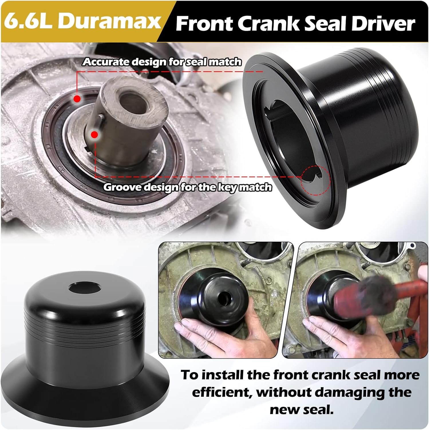 Front & Rear Crank Seal Install Driver for GM 6.6L Duramax LB7 LLY LBZ LMM LML