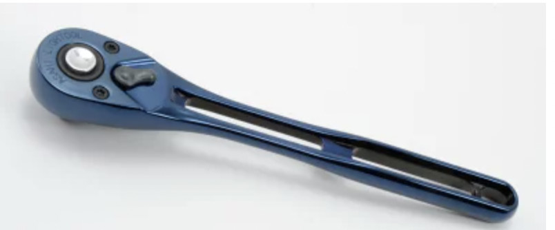 Asahi LVR3180A 3/8 Ratchet Handle Ion Plating Metal Blue 1 pc