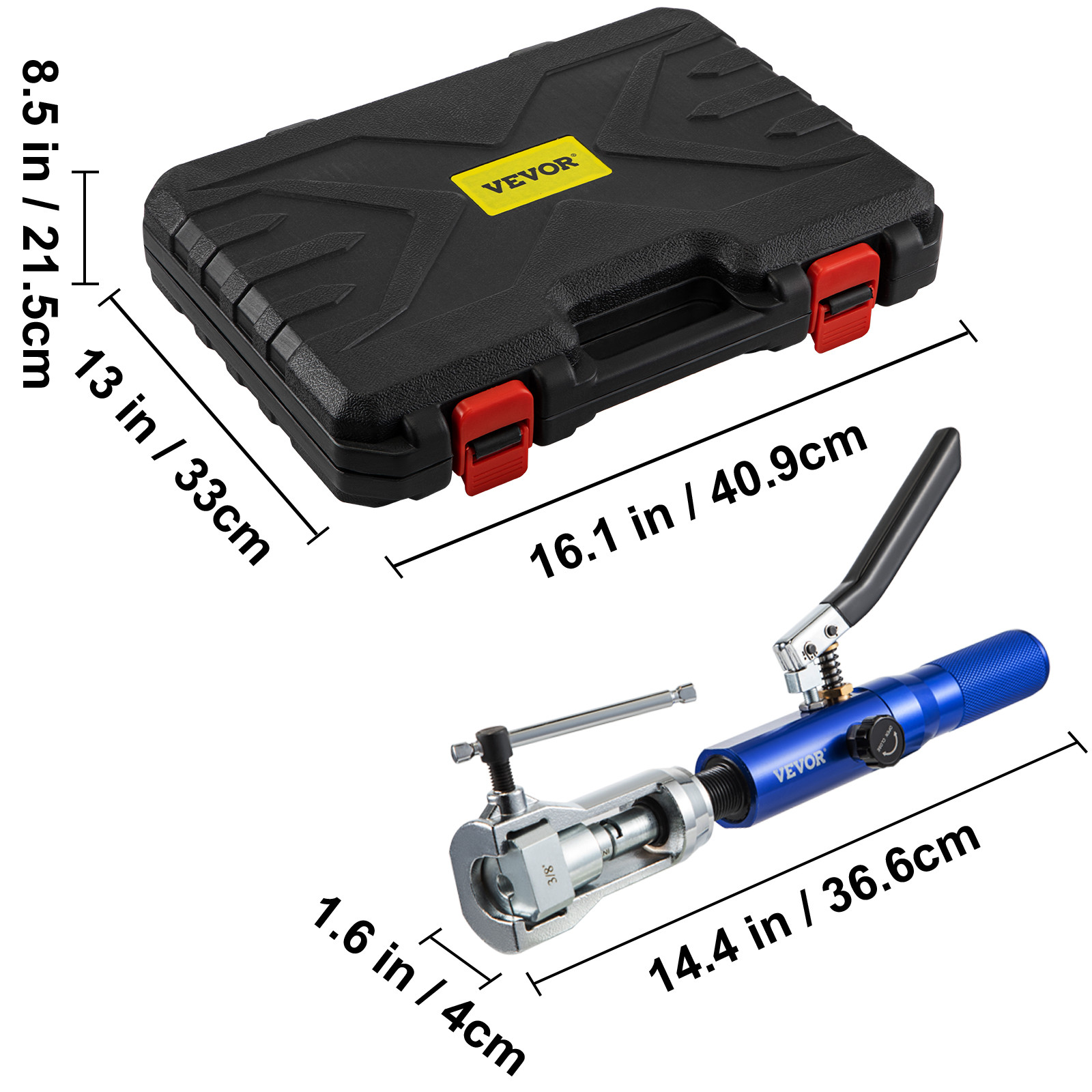 VEVOR Hydraulic Flaring Tool Kit Double Flaring Tool 45° for 3/16″ to 1/2″ Tube