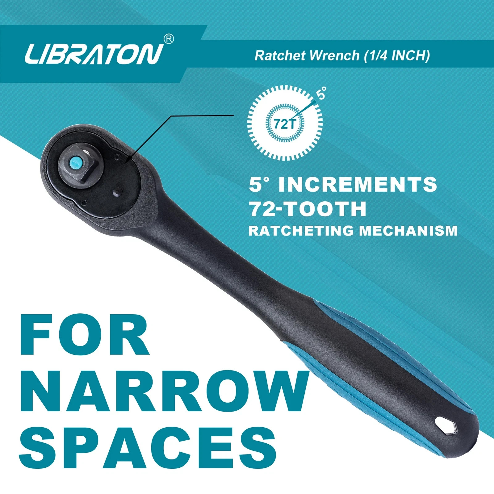 1/4″ Drive Ratchet Handle 72 Tooth Quick Release Reversible Socket Wrench Tool