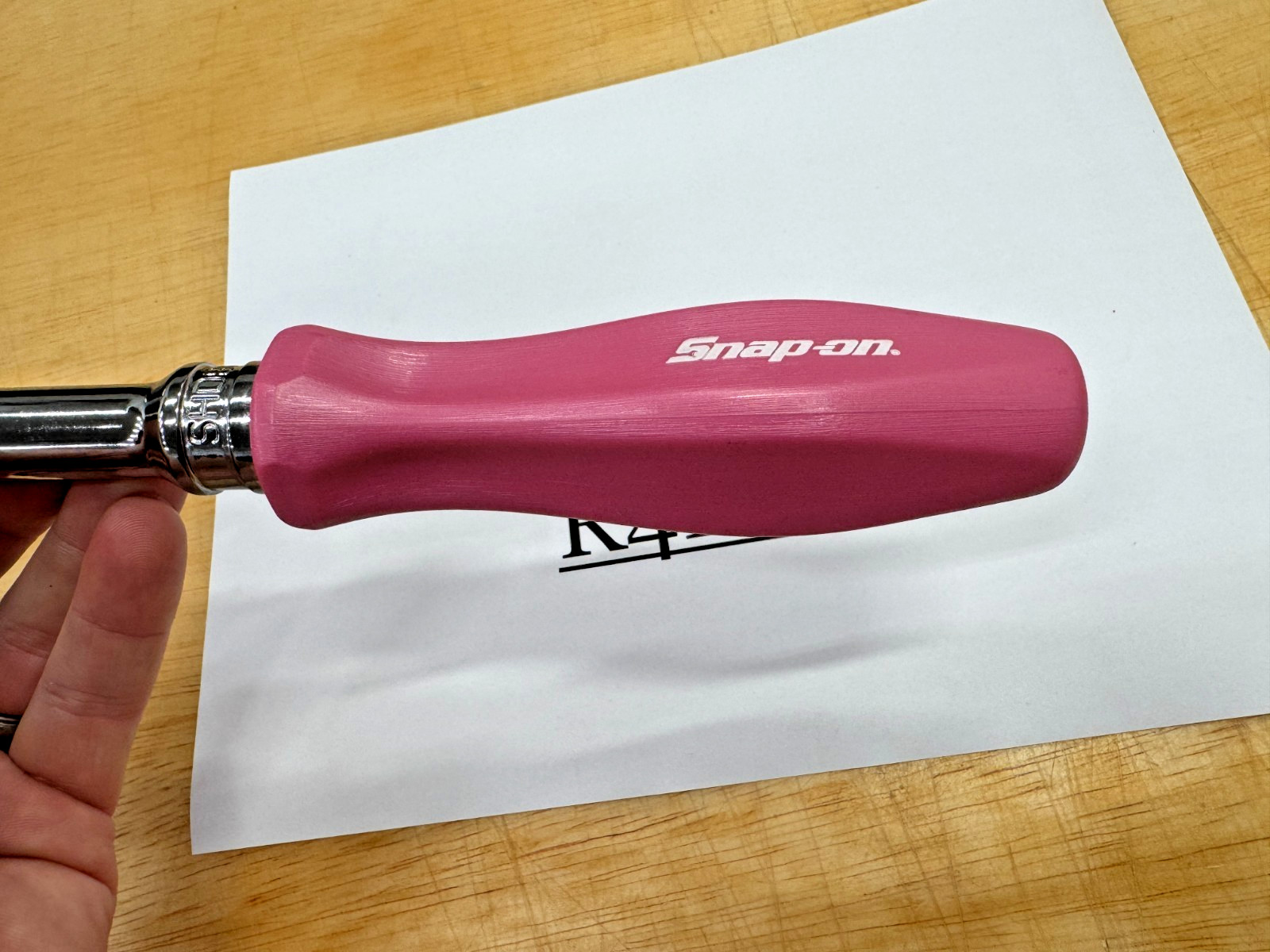 Snap-on Tools USA PEARL PINK 1/2″ Drive Hard Grip Ratchet SHD80APP RARE NOS