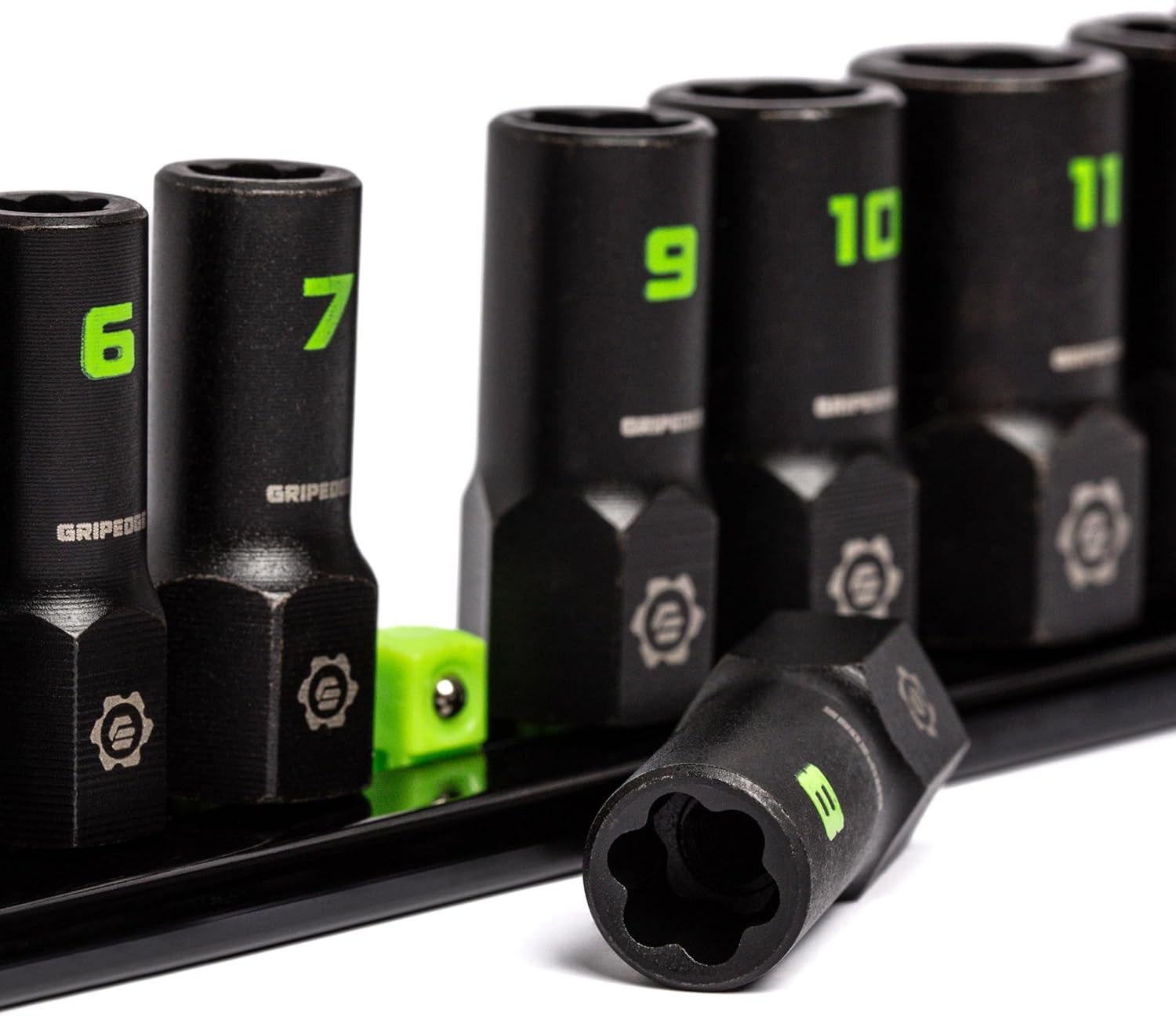 GRIPEDGE Tools | 9-PC – 1/4» Drive Metric RPT Socket Extractor Set One Size