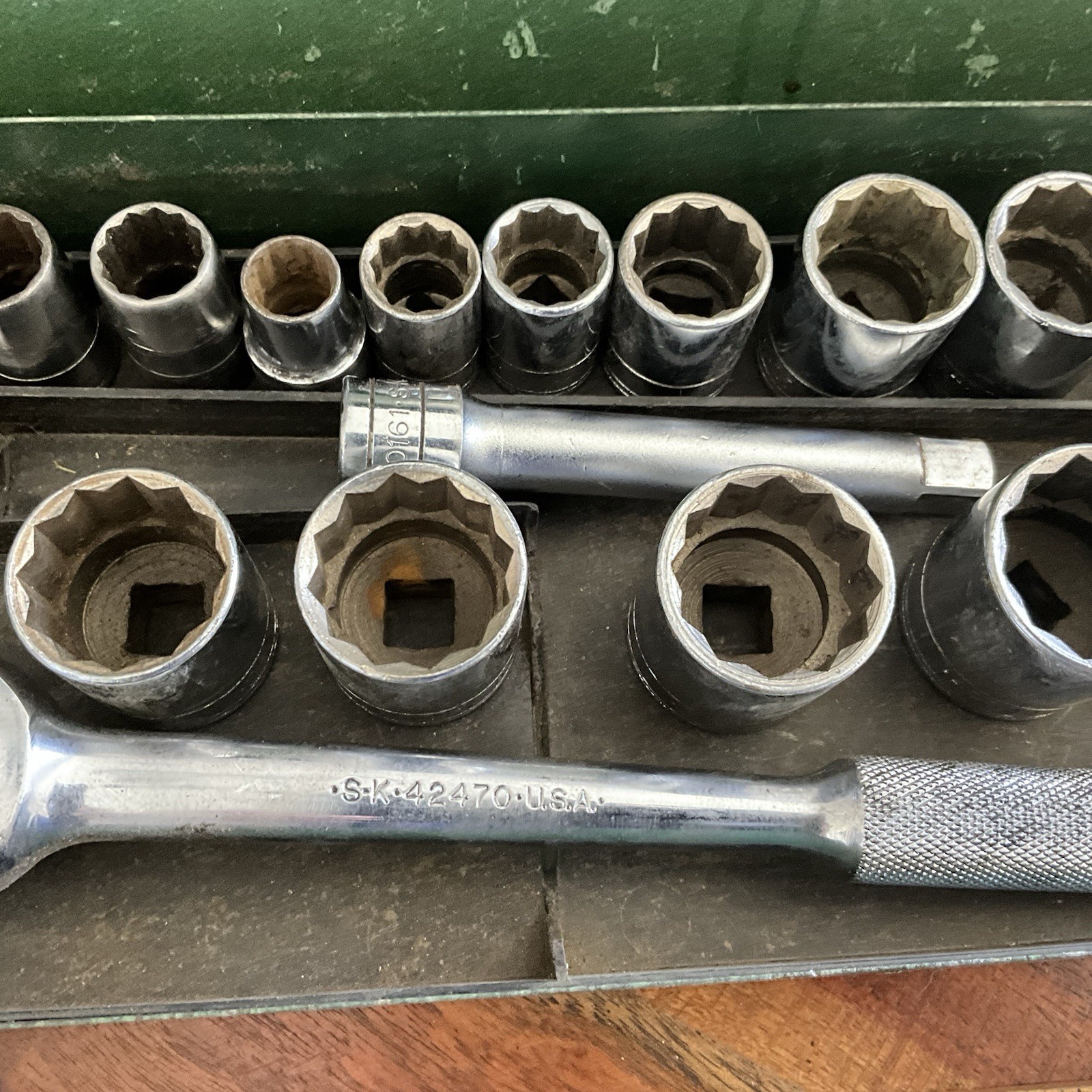S-K Tools USA 1/2” Drive 29 PC Metric & SAE Socket Set W Metal Case