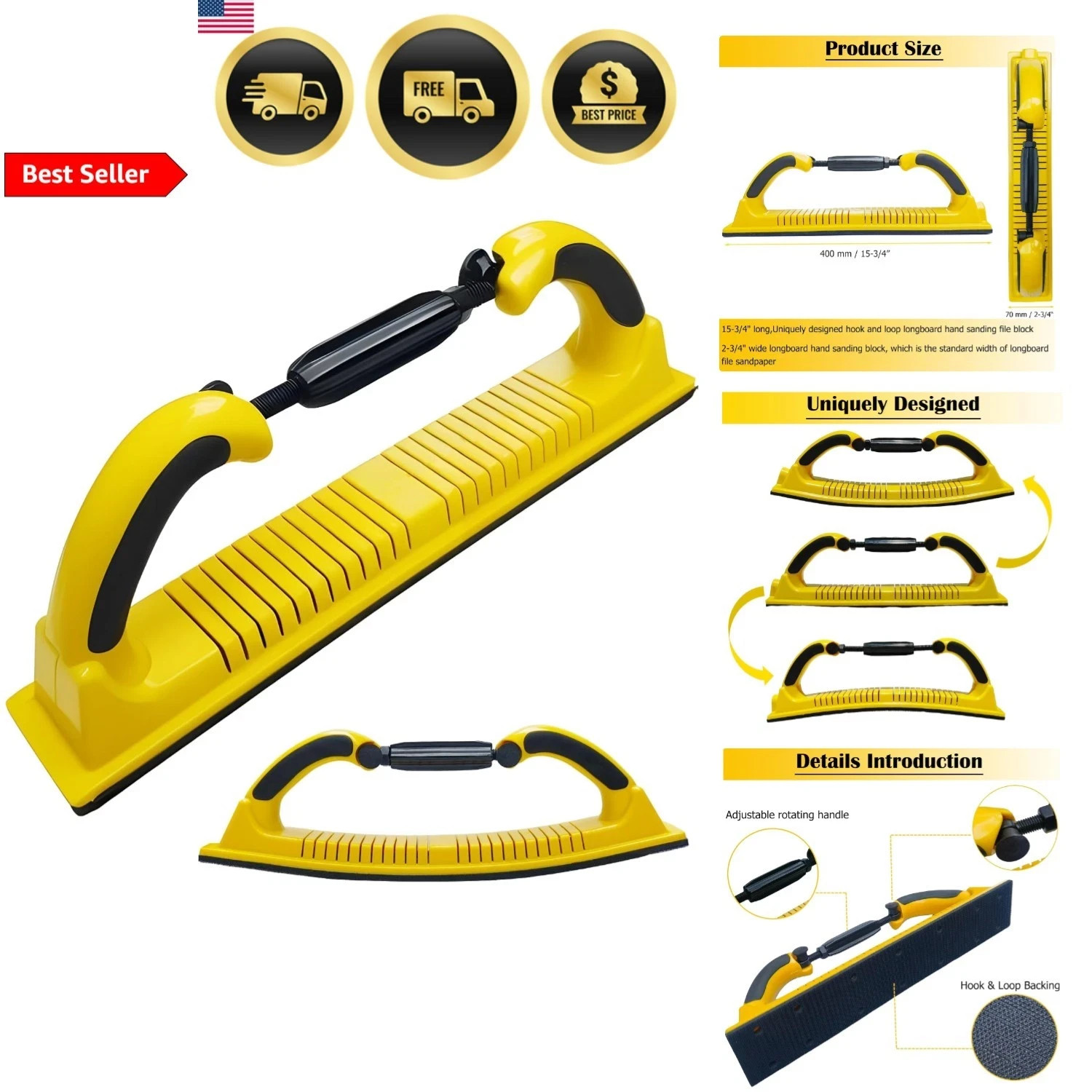 Sanding Block Hand Sander Woodworking Auto Paint Removal Flexible Sanding File