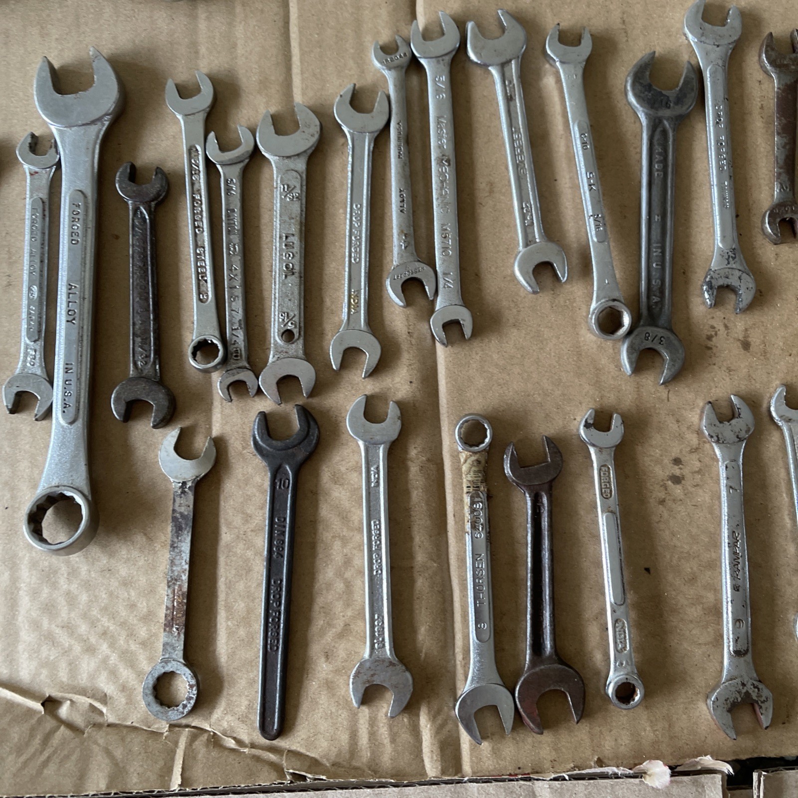 Lot of 120 + Mixed Vintage Combination & Open Box End Wrenches Sockets Tools