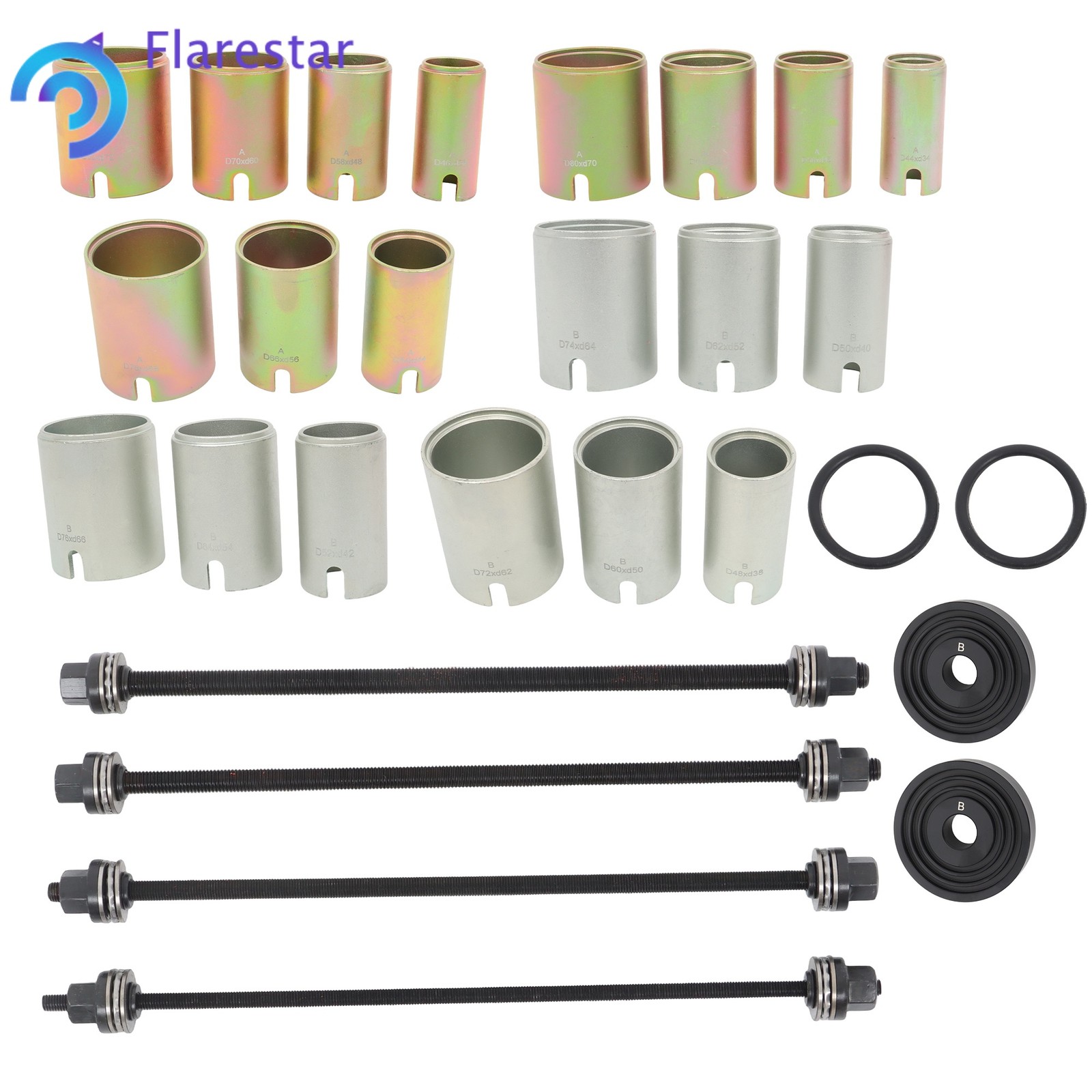 Universal Press & Pull Sleeve Kit Bush Bearing Removal Insertion Tool 26pcs