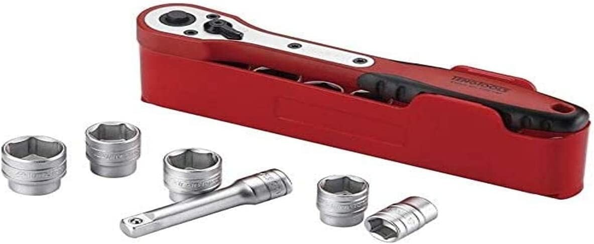 Teng Tools M31413N1 Ratchet Socket Extension Bar Set 1/4»D Compact Storage