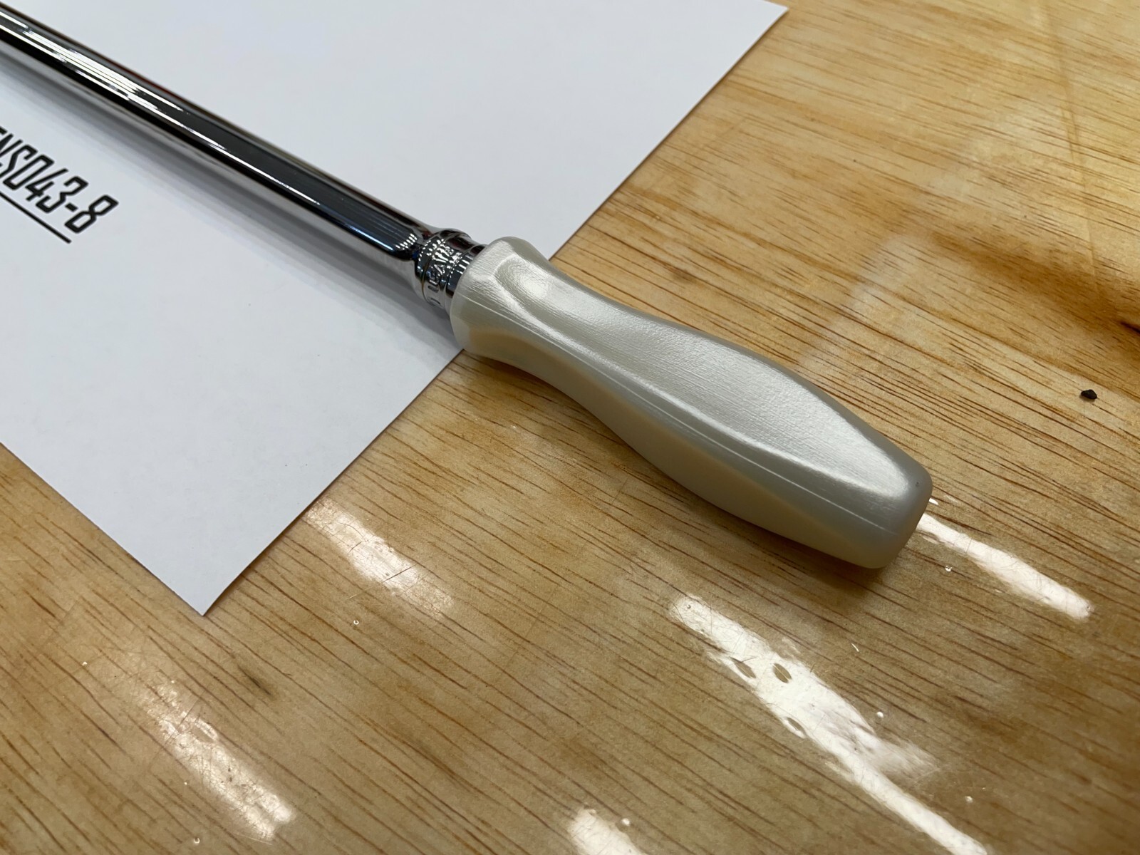 Snap-on Tools NEW PEARL WHITE 3/8″ Drive Hard Extra-Long Fixed Ratchet FHLLD80PW