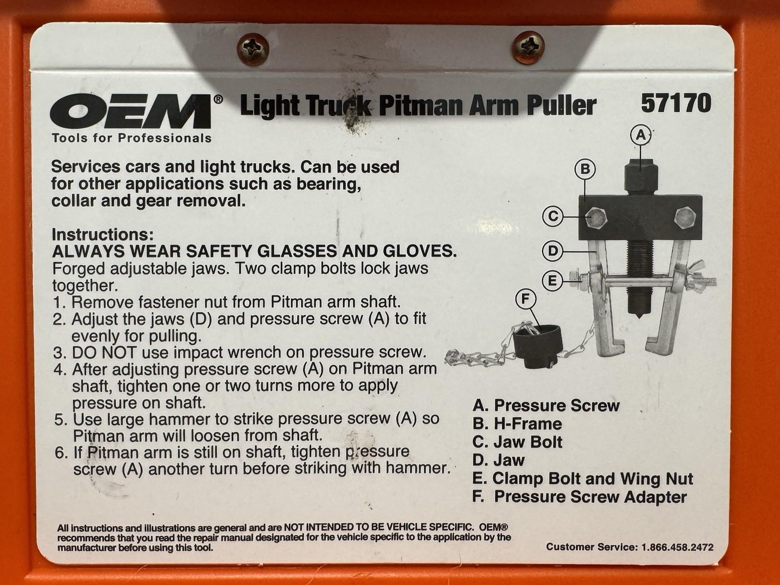 OEM 57170 Light Truck Pitman Arm Puller