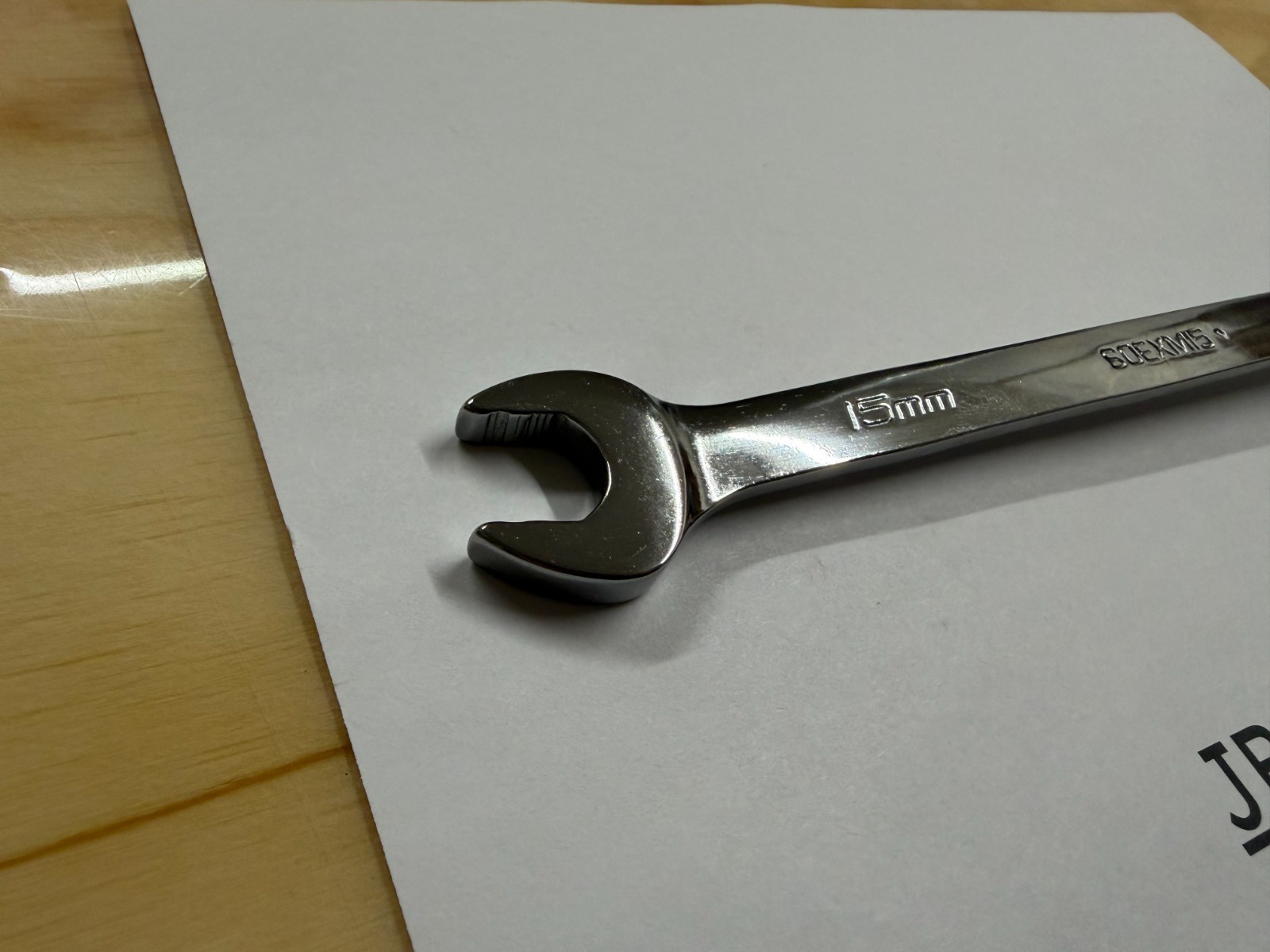 Snap-on Tools USA NEW 15mm Metric Chrome Flank Drive Plus Combo Wrench SOEXM15