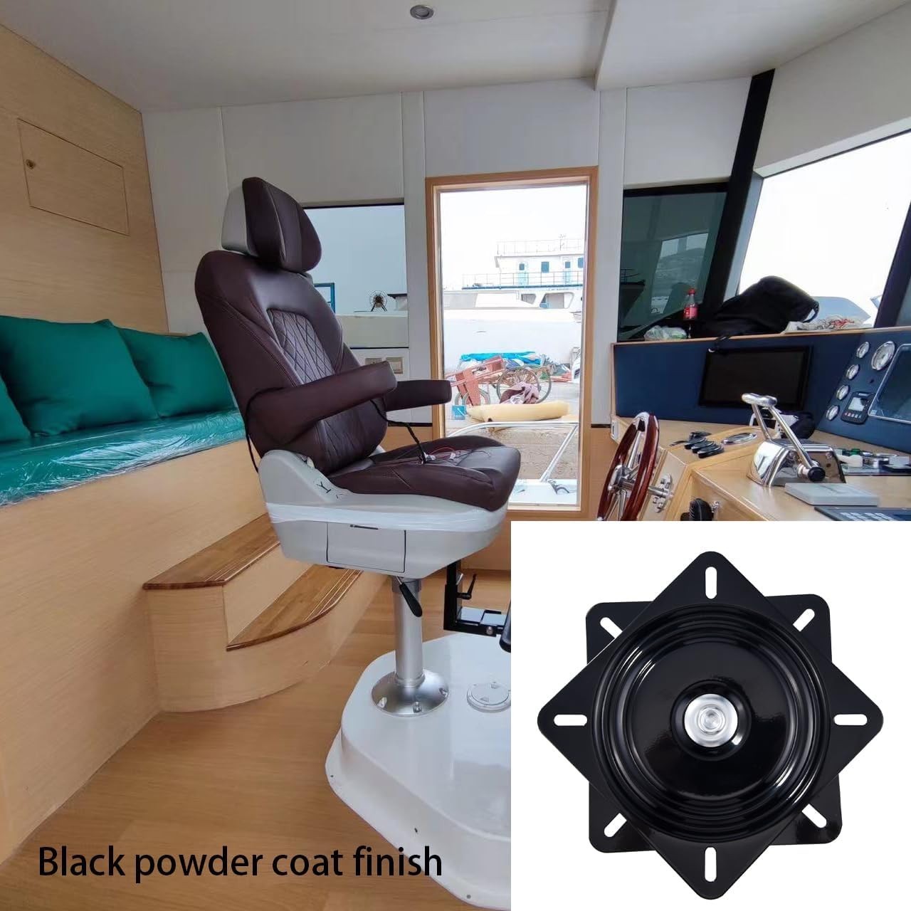 2Pcs 6″ 360-Degree Boat Seat Swivel Flat Boat Pedestal Base Heavy Duty Marine