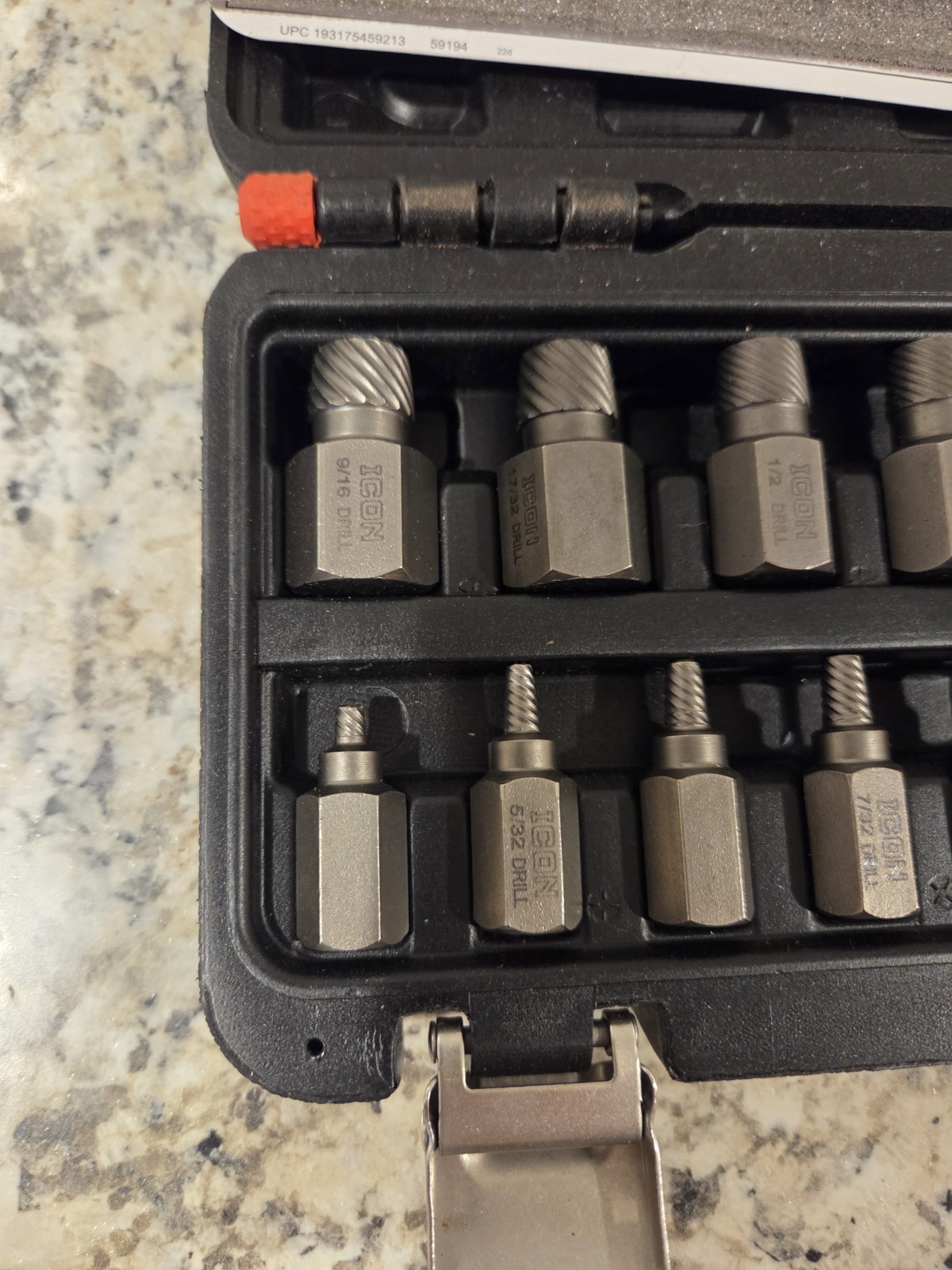 ICON 15-Piece Multi-Slot Screw Extractor Tool Set.