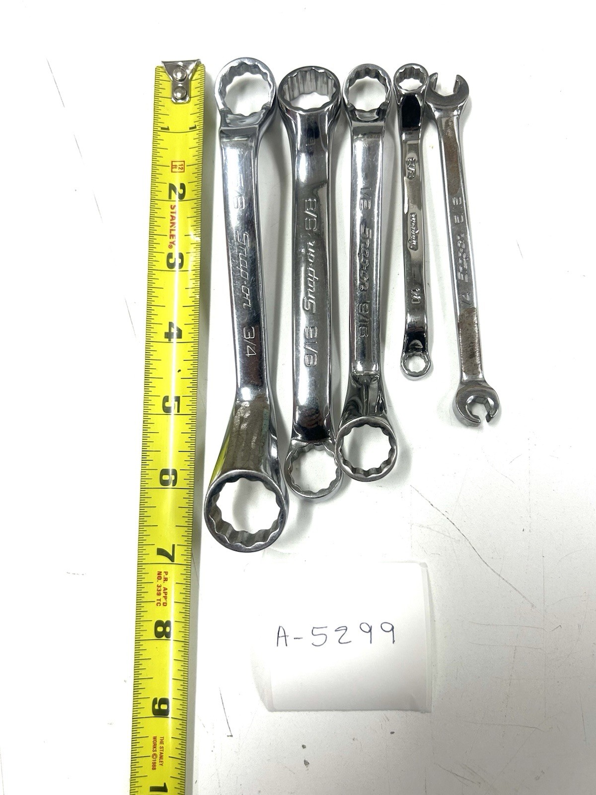 A-5299) Snap-on USA Box & Flare Nut Wrench Lot S103 S78 S71 No. 9 5-Piece