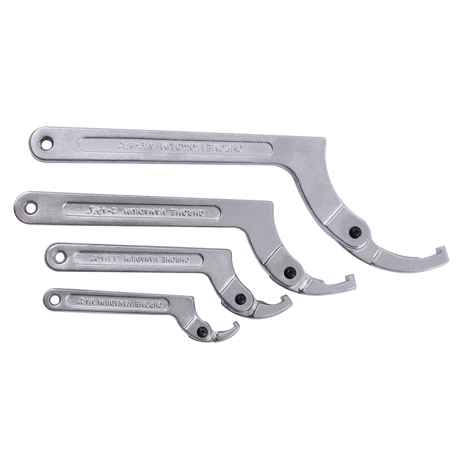4pcs Adjustable Hook & C Pin Spanner Wrench Set Tighten Removing Nut Wrench New