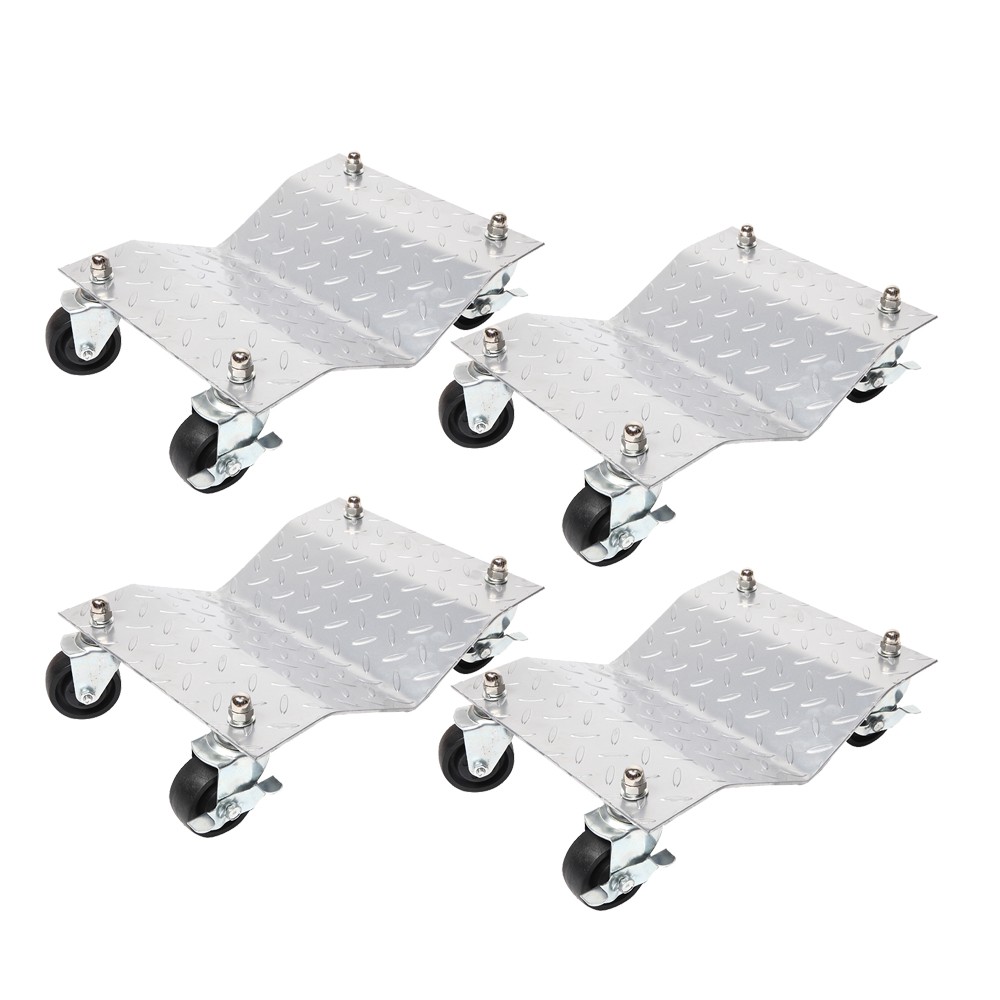 4PCS Universal Cars Wheel Tire Dollies Dolly Autos Wheel Dollies Moving Tool US