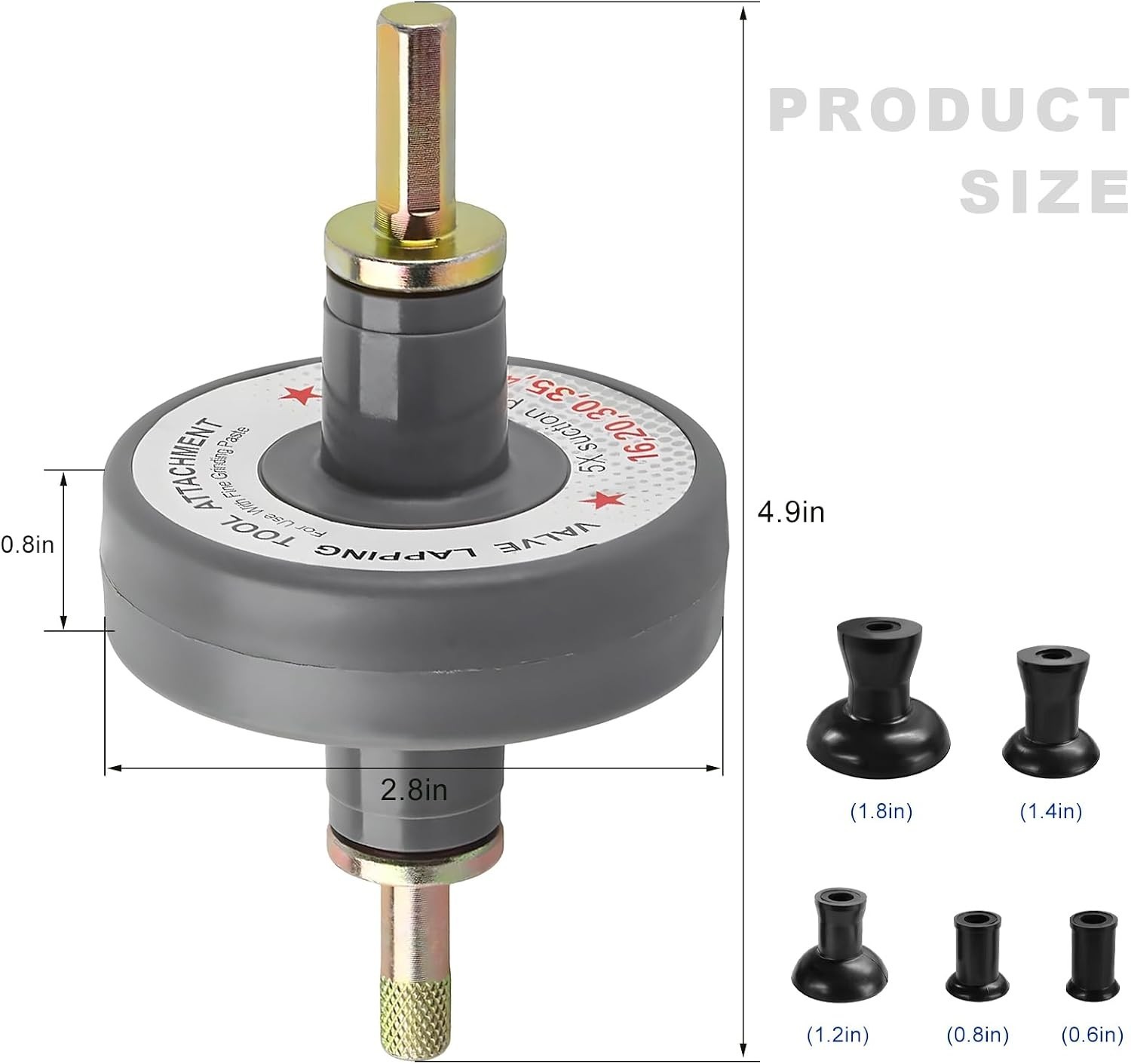 Valve Lapping Tool Kit Valve Lapping Tool & Compound Kit with 5 Suction Plate…
