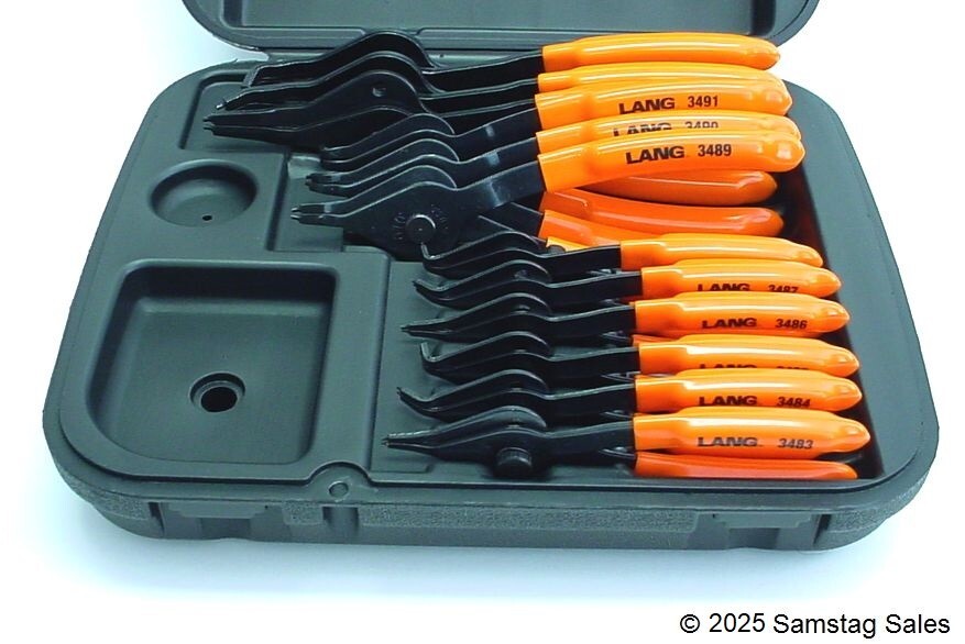 Lang 3495 Snap Ring Plier Set of 12 Tools Made in USA