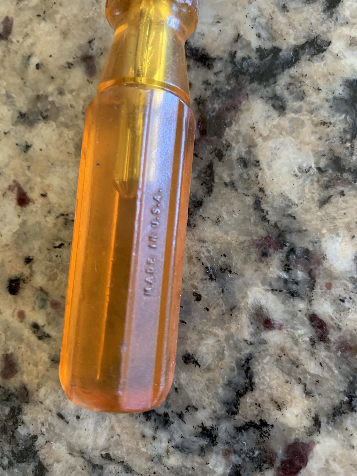 🟡 Vintage Super Snap-On TM4 1/4″ Socket Shank Driver CLEAR AMBER HANDLE
