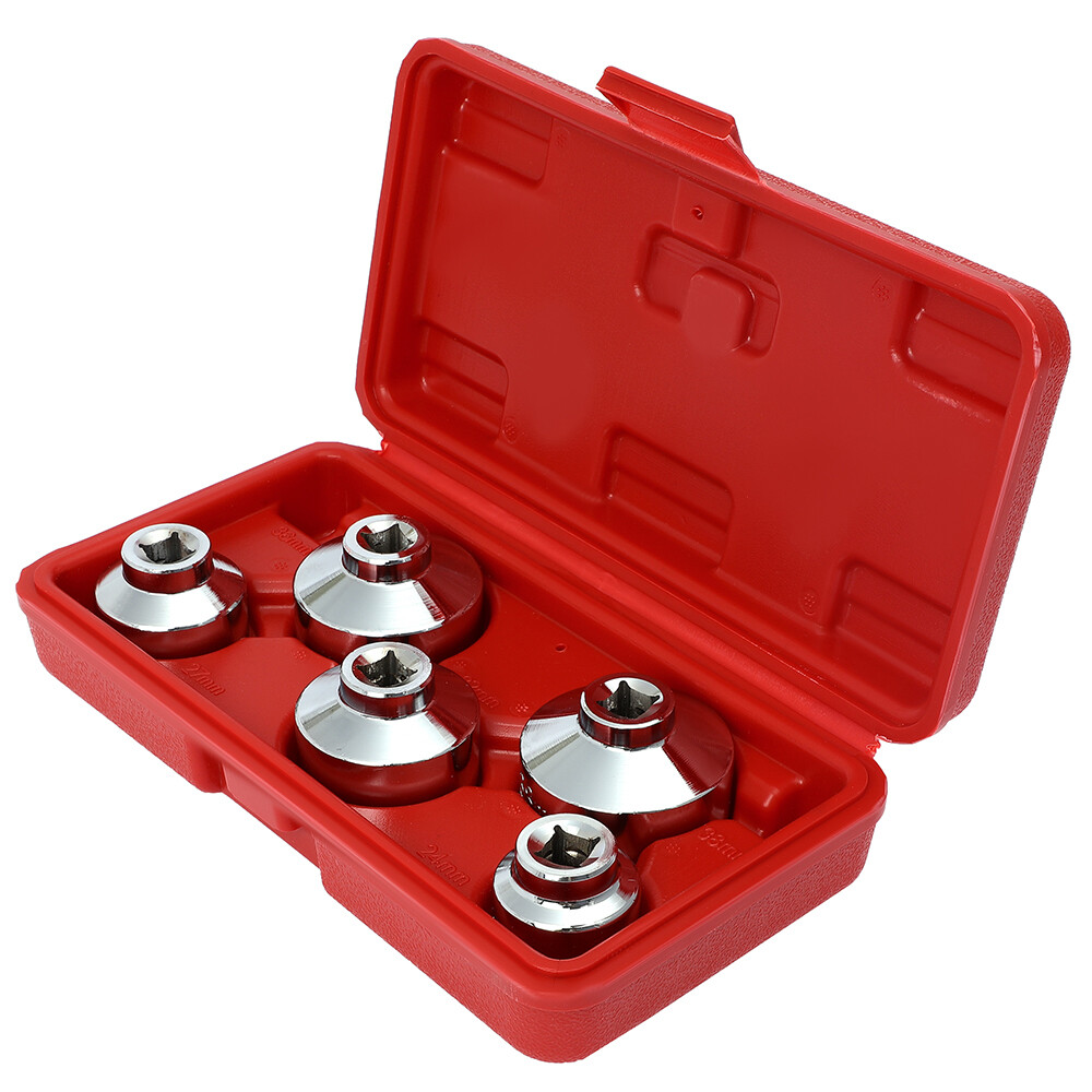 5pc 3/8″ Drive Oil Filter Remover Socket Set Universal Wrench Tool Kit