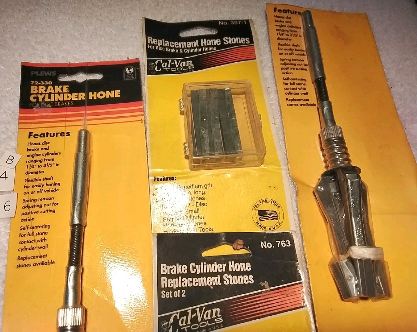 6pc CAL-VAN &PLEWS BRAKE CYLINDER HONE WITH REPLACEMENT STONES USA 🇺🇸