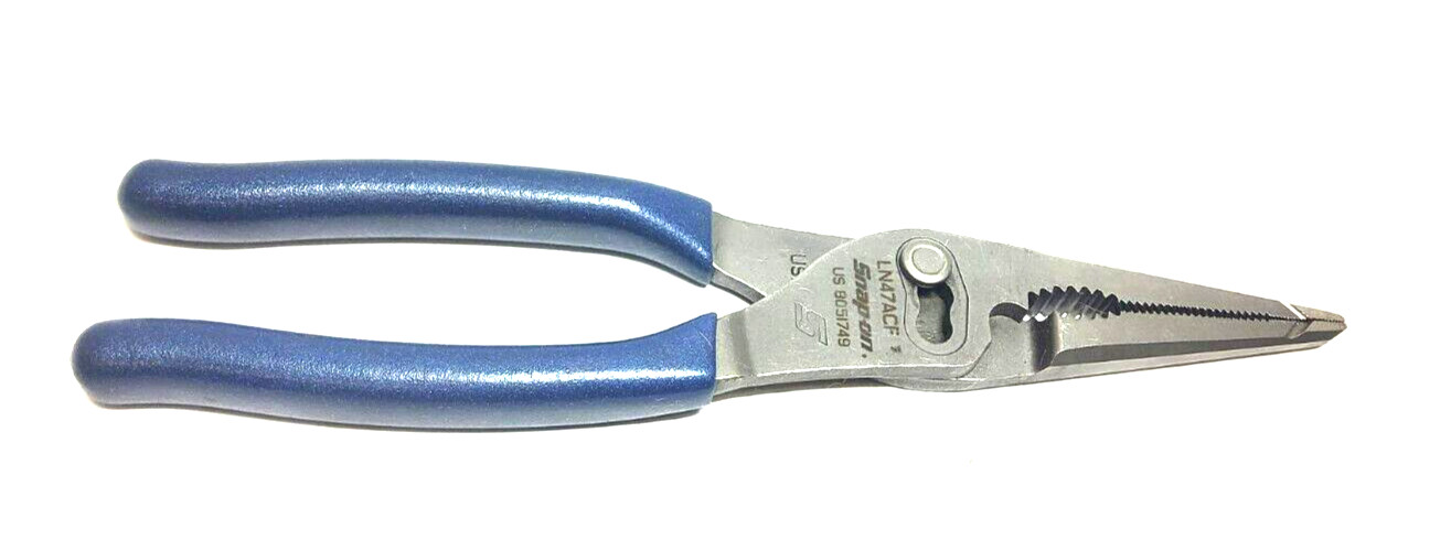 New Snap-on™ LN47ACFMB Power Blue 9 3/4″ Talon Grip LongNose Slip Joint Pliers