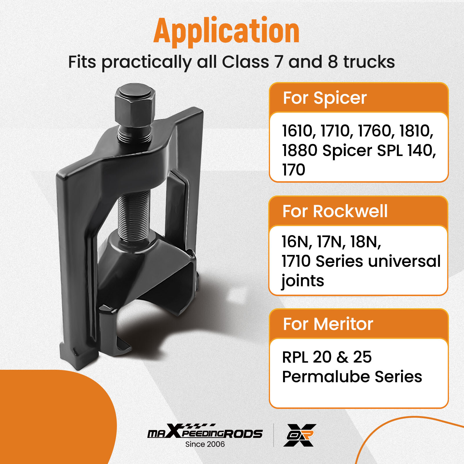 Heavy Duty Truck Class 7 & 8, Driveline U-Joint Puller Tool for 17N, 18N & 176