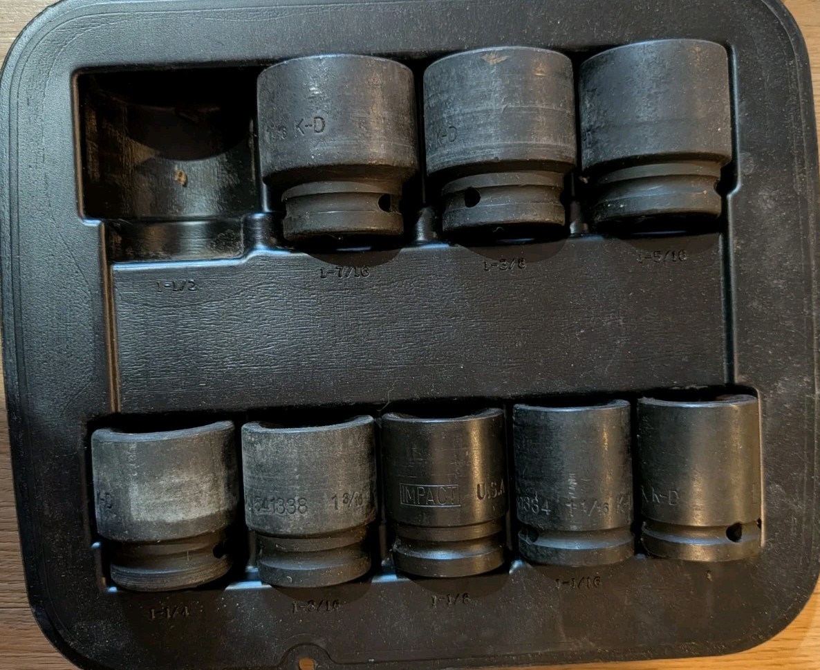 KD Tools 3/4 Drive/6pt 8pc Impact Socket Set