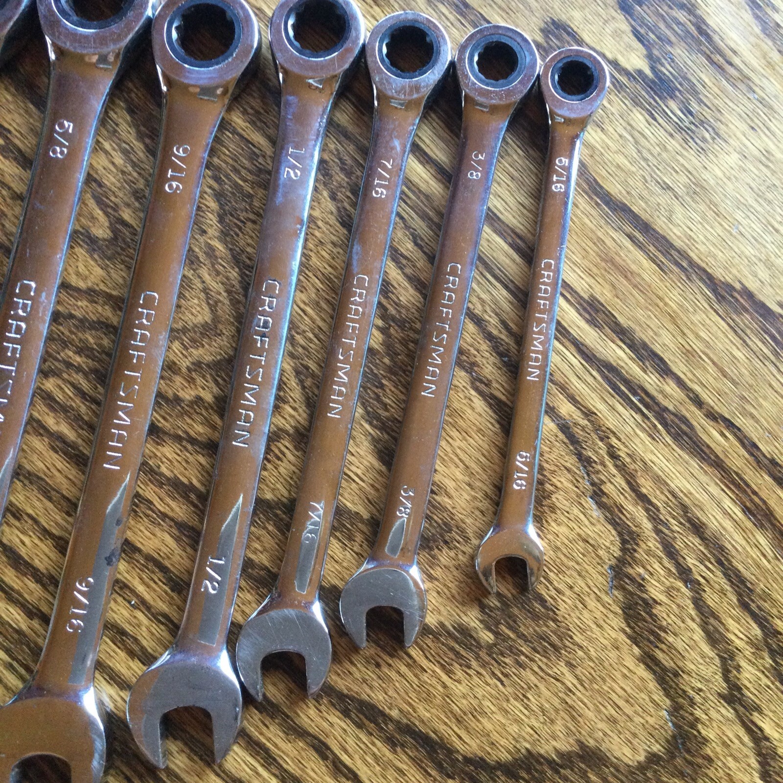 Craftsman Standard SAE Reversible Ratcheting Wrench Set USA Proto SK 5 16 ~3/4