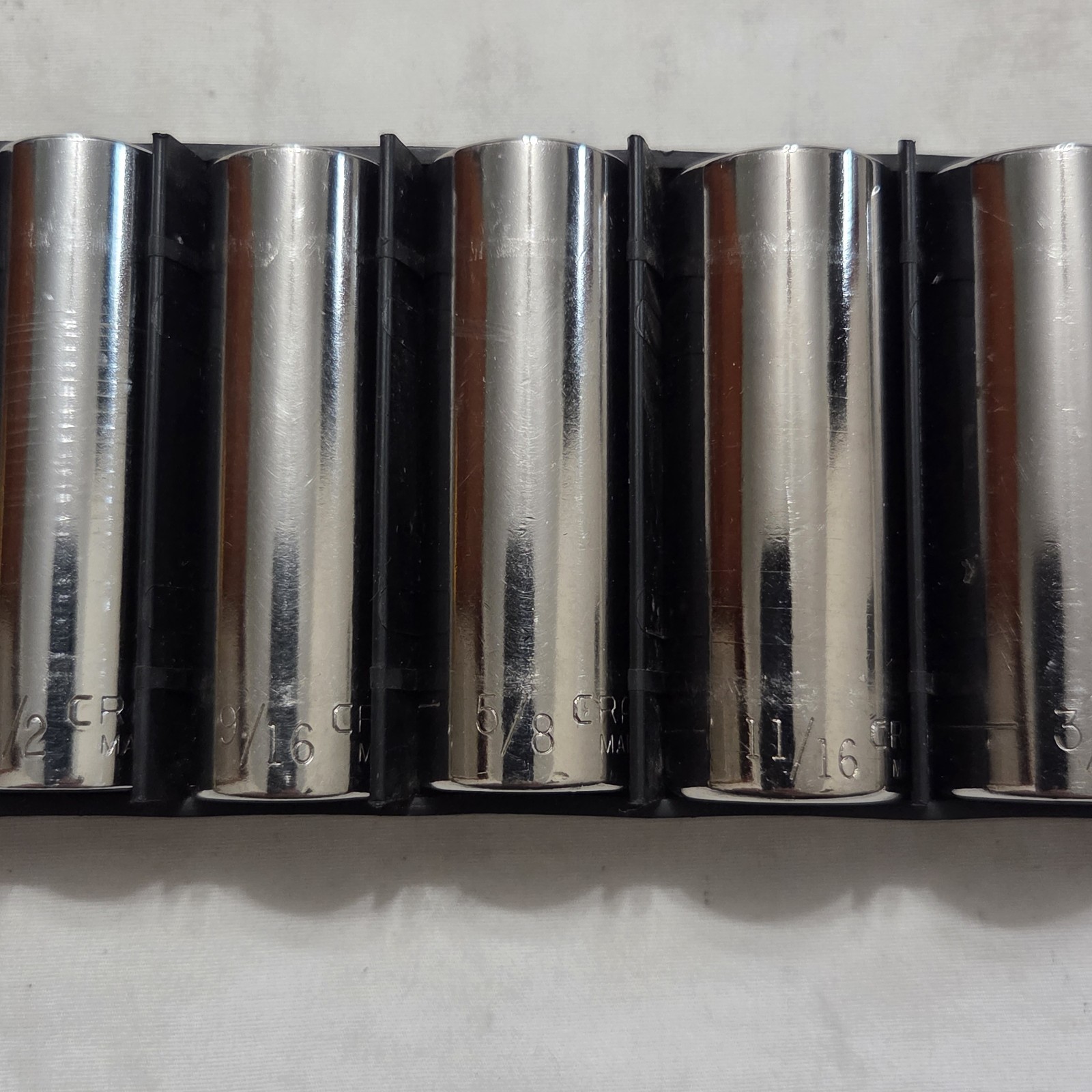 Craftsman -G- SAE 9pc 3/8″ – 7/8″ 6 Pt Deep Socket Set 3/8″ Dr. 934439 – USA