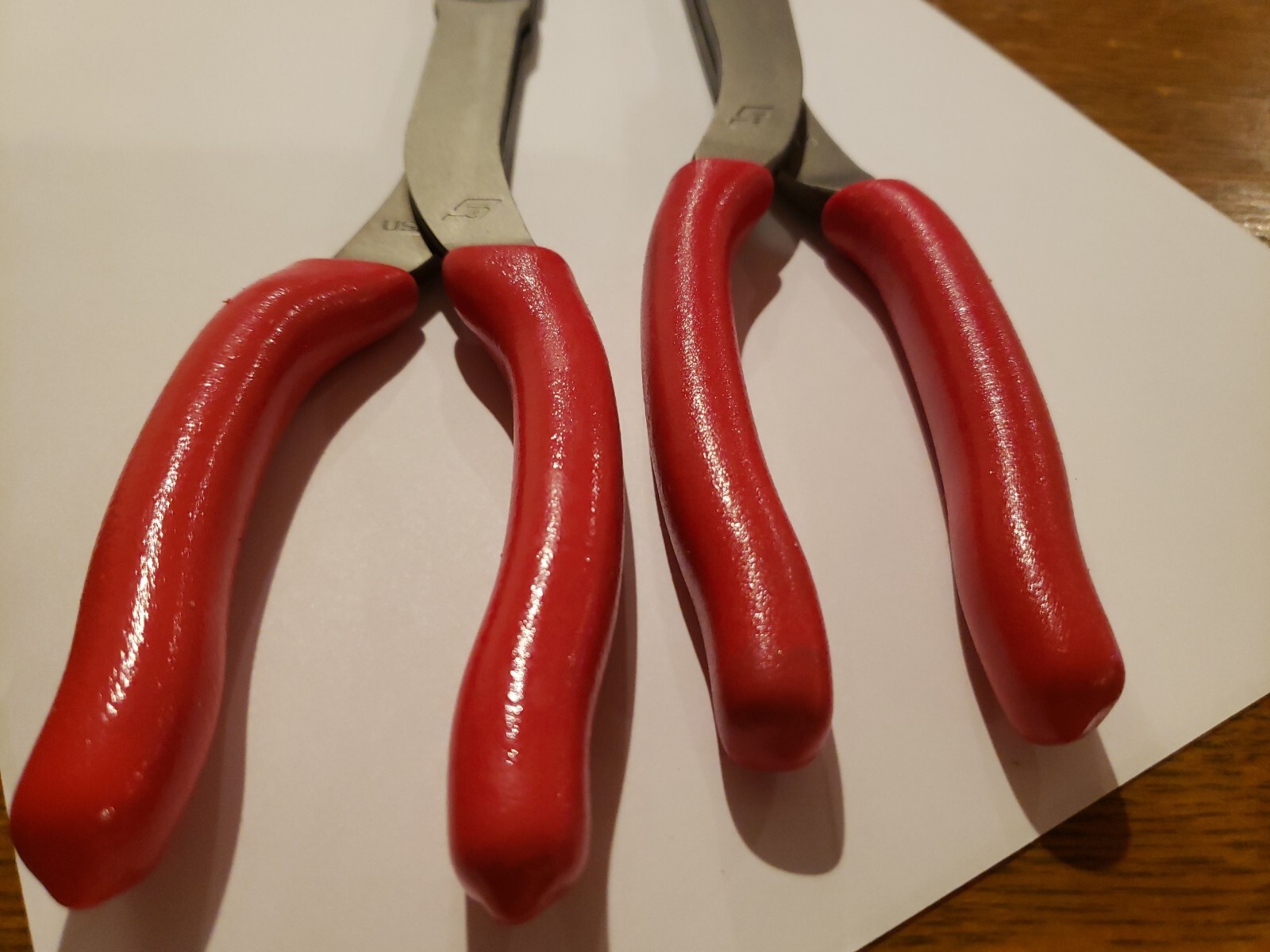 Snap-on Tools USA NEW 2pc RED Long Needle Nose Pliers & Cutter Lot Set