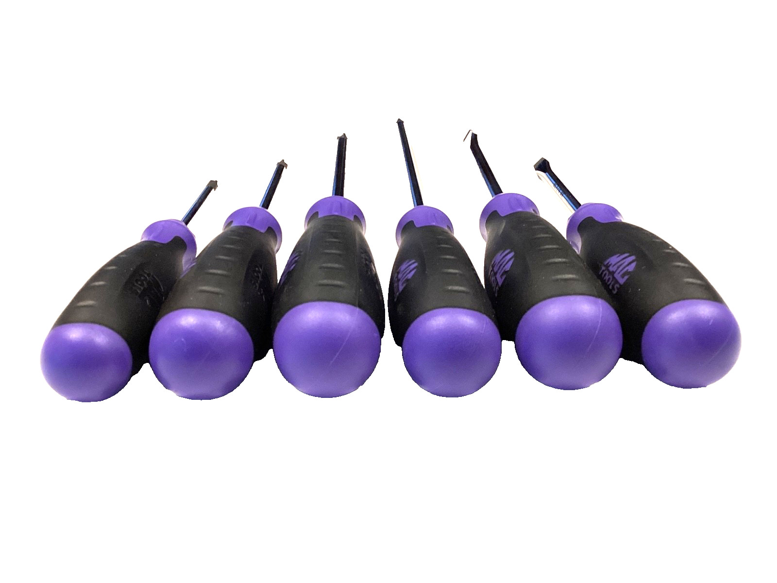 Mac Tools 6 Piece PURPLE Soft Grip Mix Tip Screwdriver Set 4 Phillips 2 Flat NEW