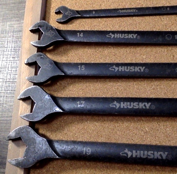 Husky Metric Combination Wrenches LOT of 5 Black Oxide Finish