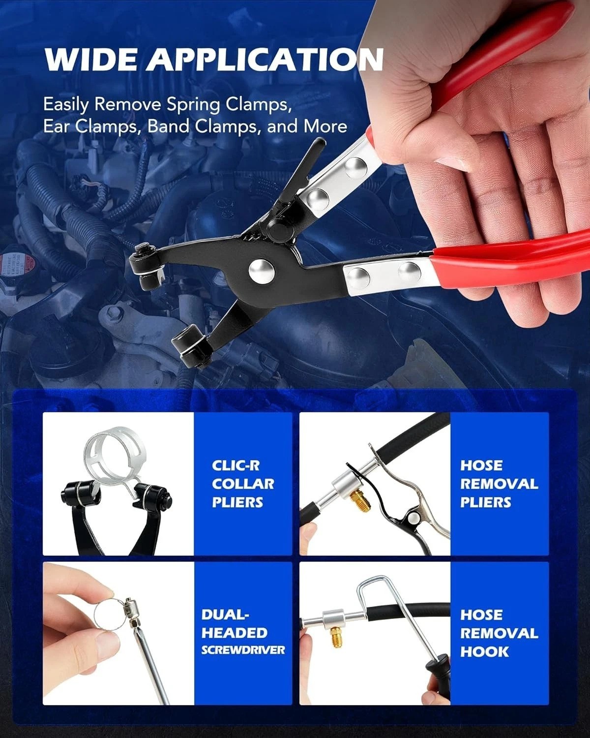 Versatile Hose Clamp Pliers – Universal Fit, Carbon Steel, Ergonomic Grip