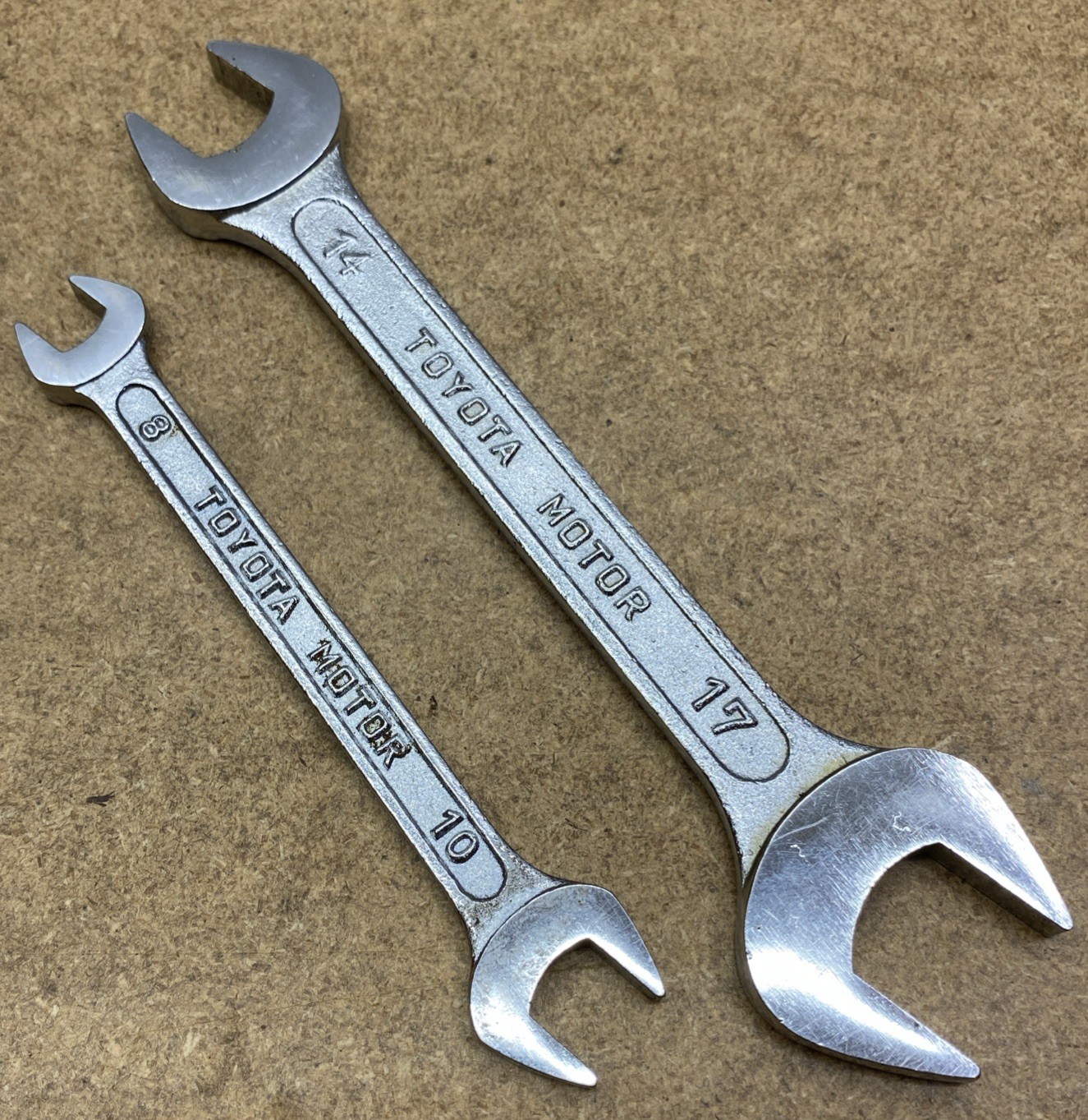 Vintage Toyota Motor Company #60 14mm/17mm and #57 8mm/10mmOpen-Ended Wrenches