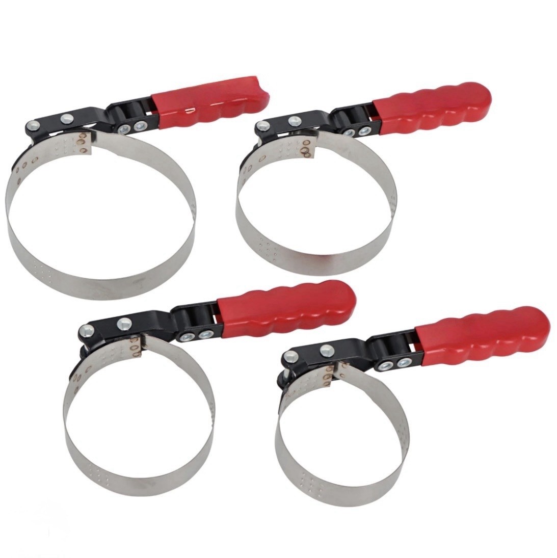 New 4 PC Stainless Steel Swivel Oil Filter Wrench Set 2-3/4” To 5-1/4” Mechanic